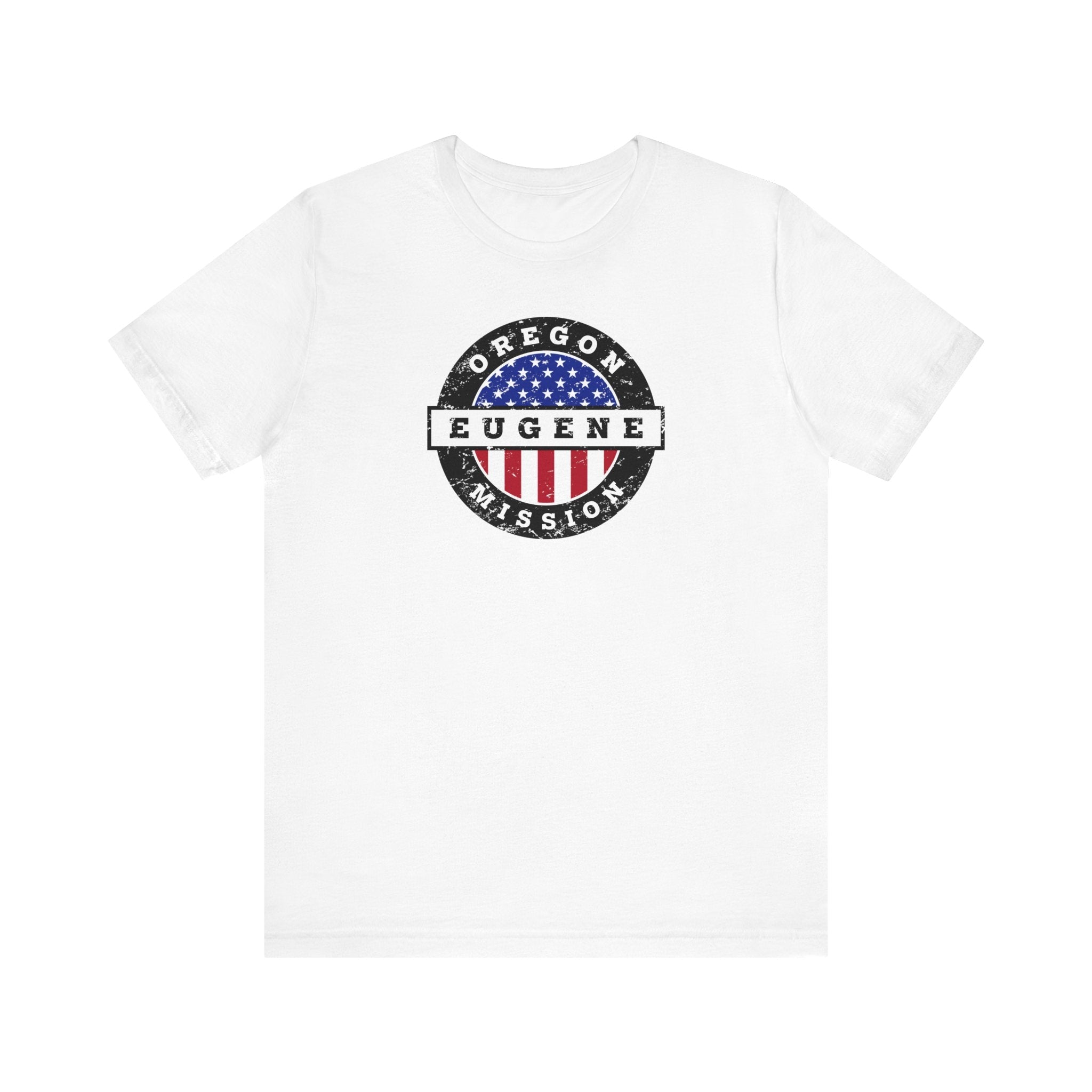 Oregon Eugene Mission Vintage Circular USA Flag T-Shirt - Mission Wishlist - LDS Missionary Gift Store