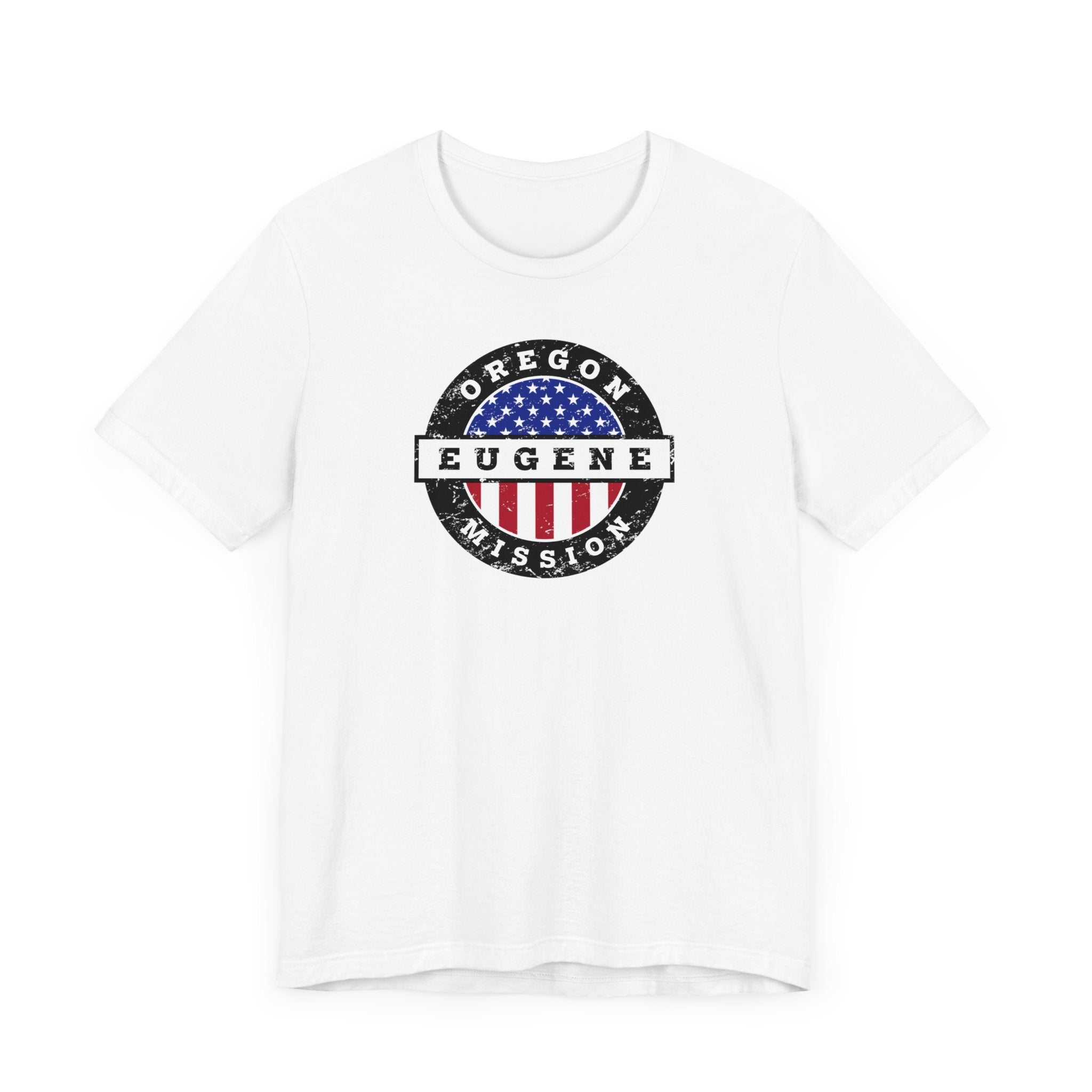 Oregon Eugene Mission Vintage Circular USA Flag T-Shirt - Mission Wishlist - LDS Missionary Gift Store