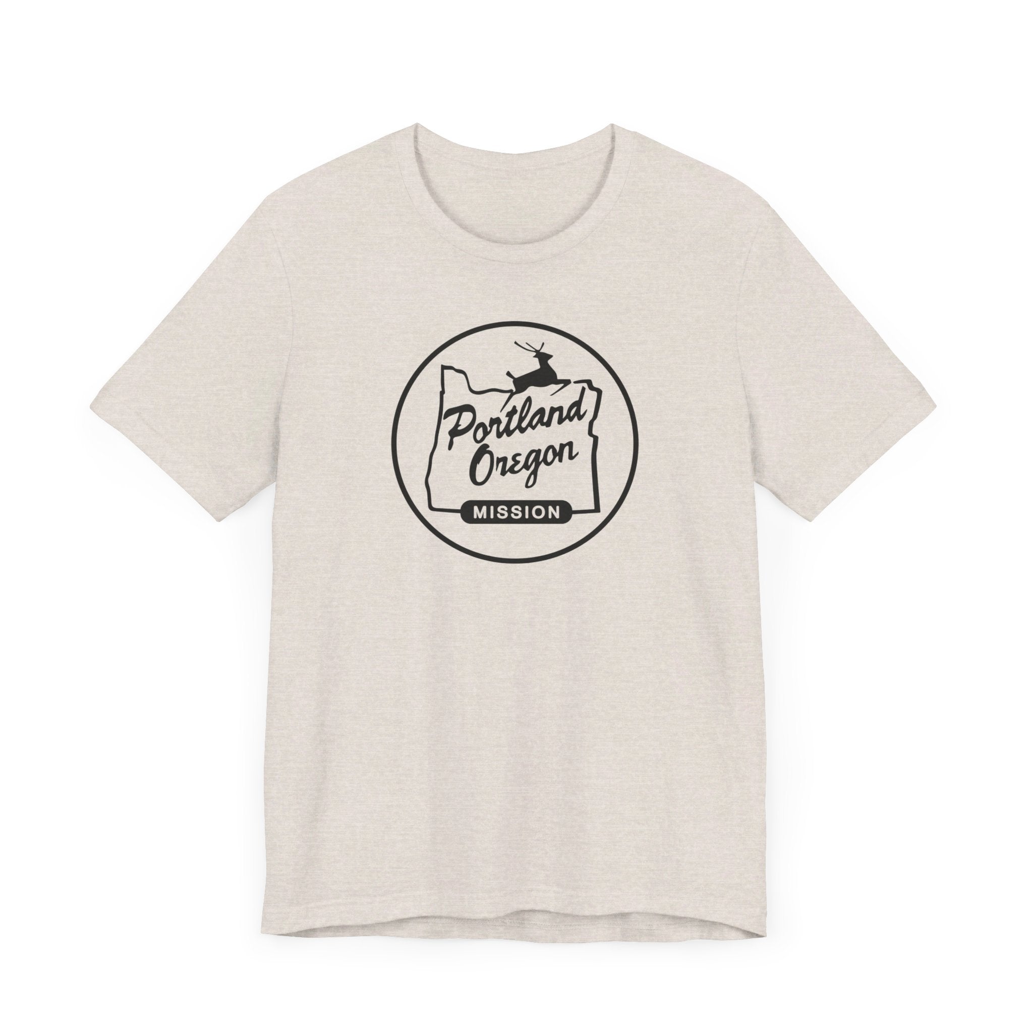 Oregon Portland Mission Circular Monochrome Logo T-Shirt - Latter-Day Saint LDS Missionary Gift - Book of Mormon