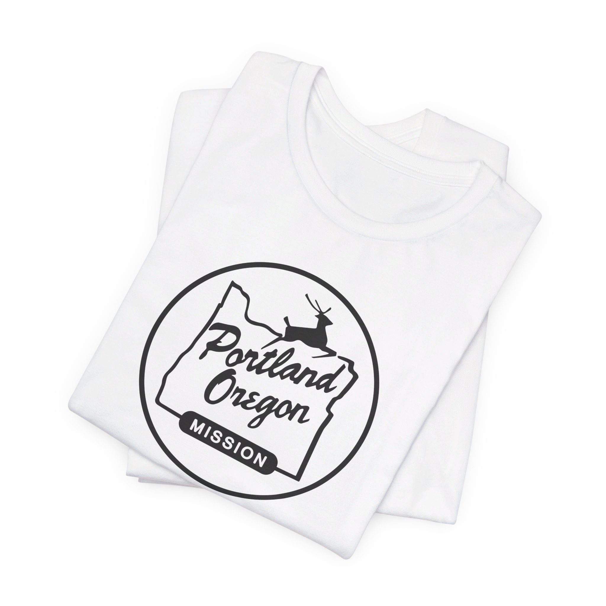 Oregon Portland Mission Circular Monochrome Logo T-Shirt - Latter-Day Saint LDS Missionary Gift - Book of Mormon
