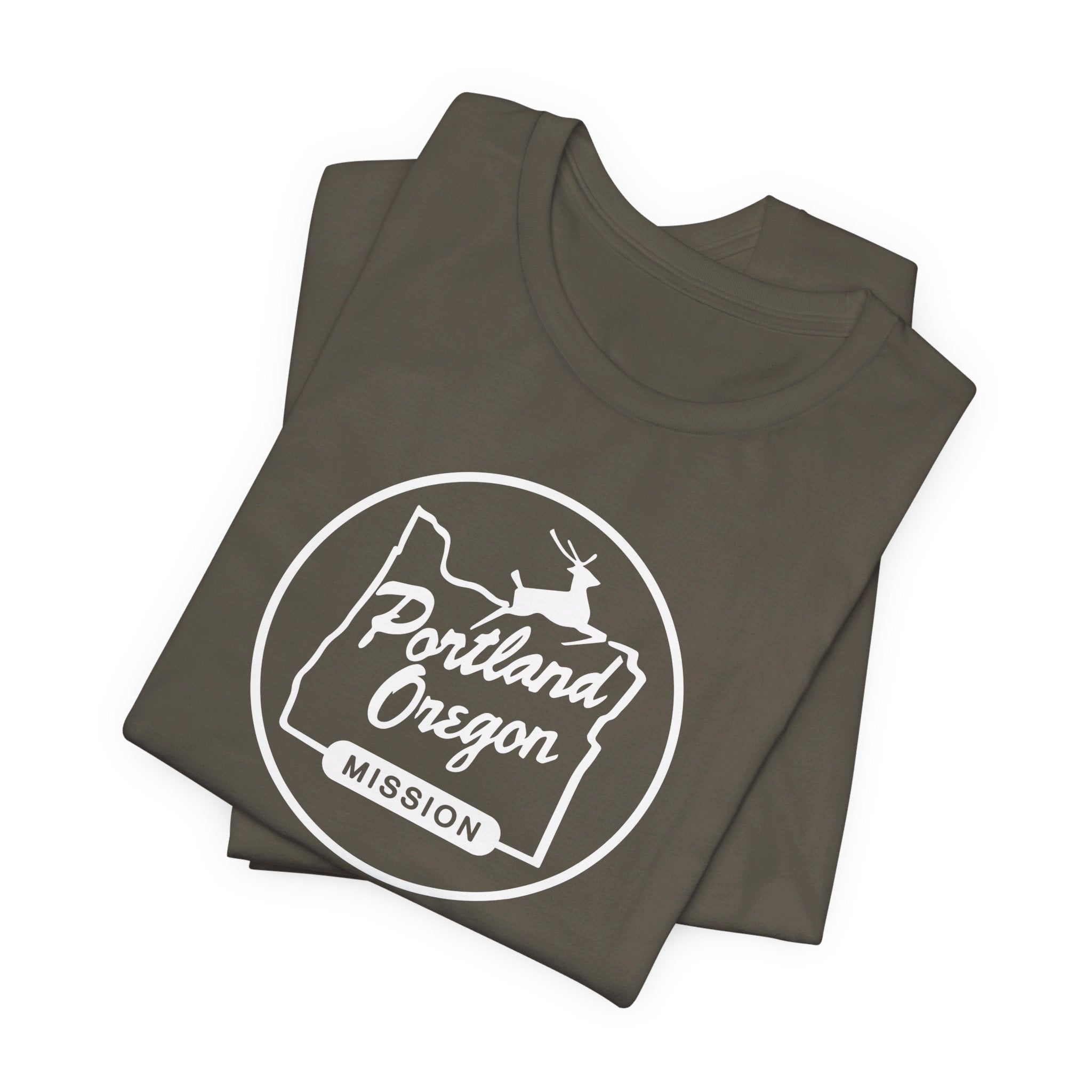 Oregon Portland Mission Circular Monochrome Logo T-Shirt - Latter-Day Saint LDS Missionary Gift - Book of Mormon