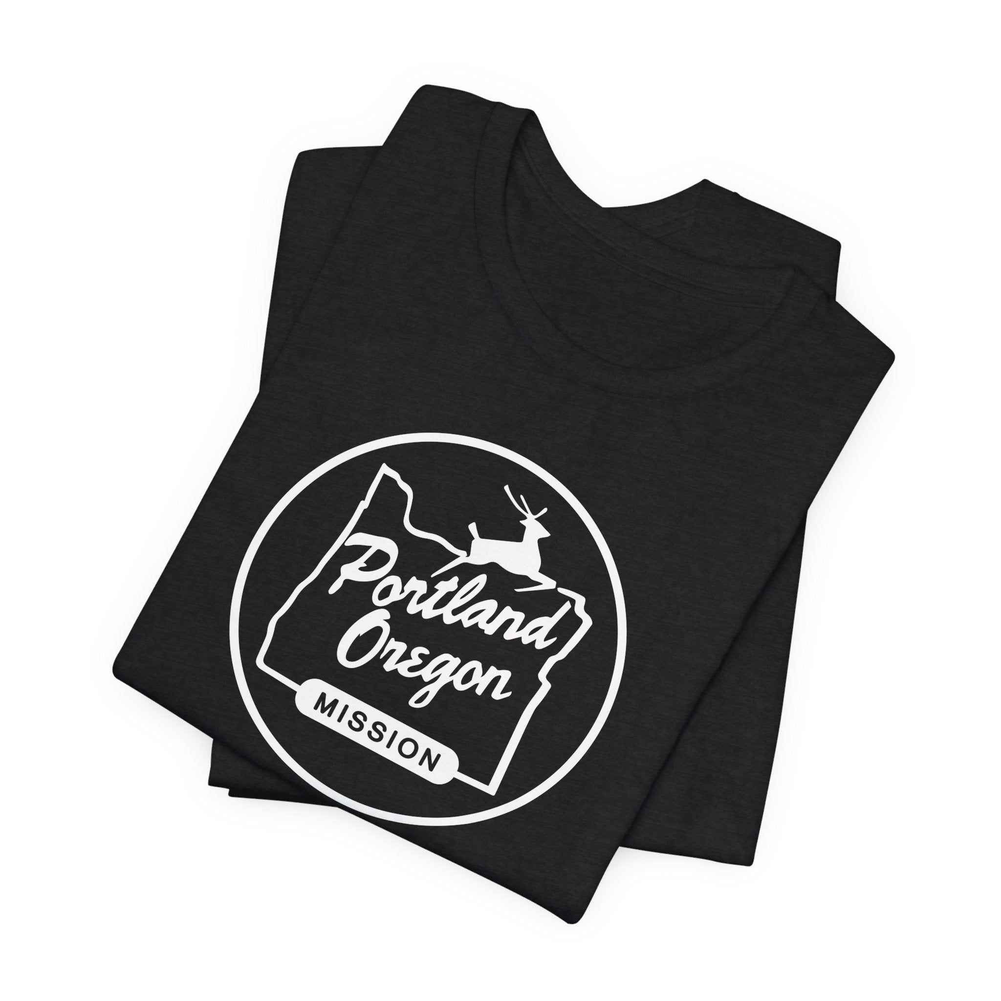 Oregon Portland Mission Circular Monochrome Logo T-Shirt - Latter-Day Saint LDS Missionary Gift - Book of Mormon