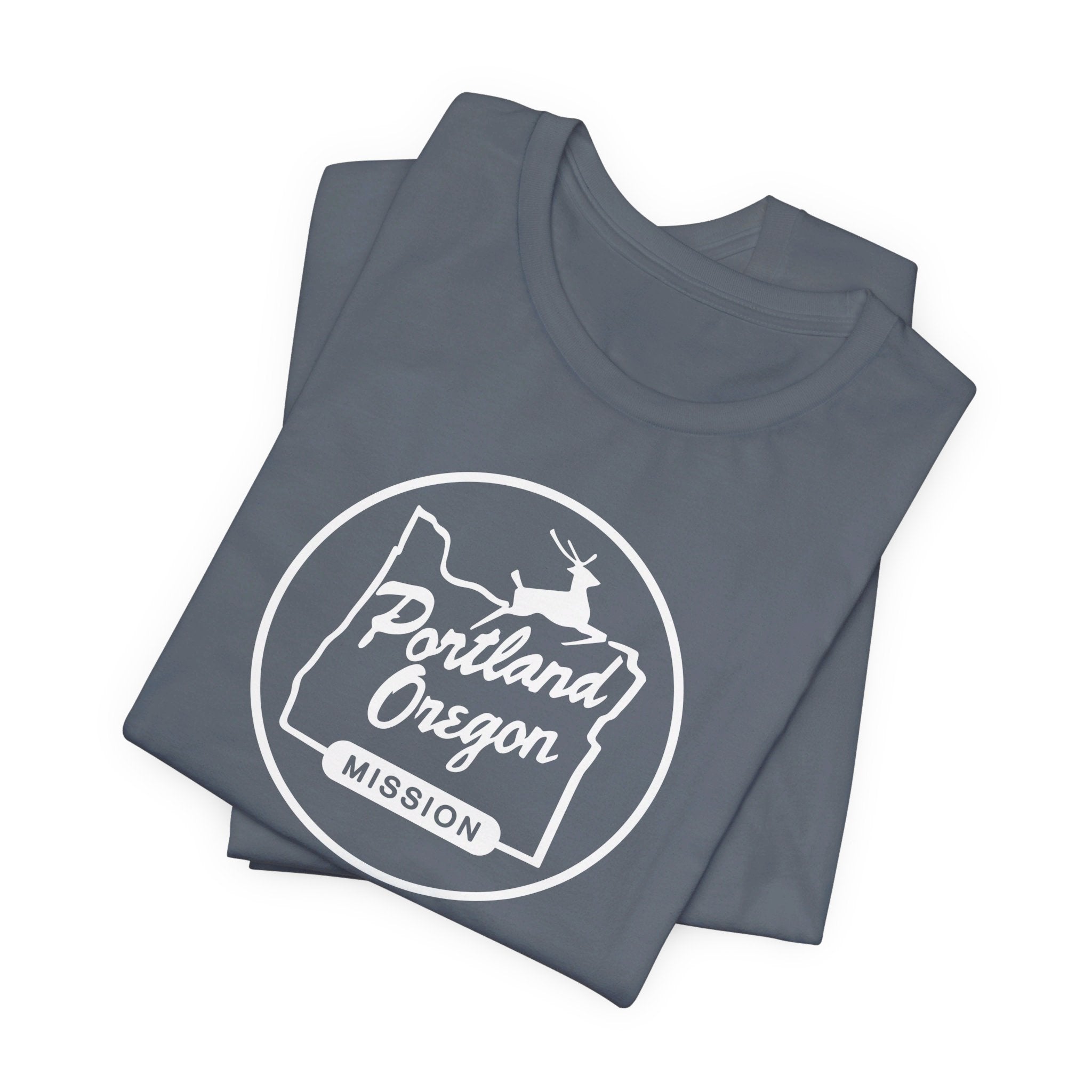 Oregon Portland Mission Circular Monochrome Logo T-Shirt - Latter-Day Saint LDS Missionary Gift - Book of Mormon