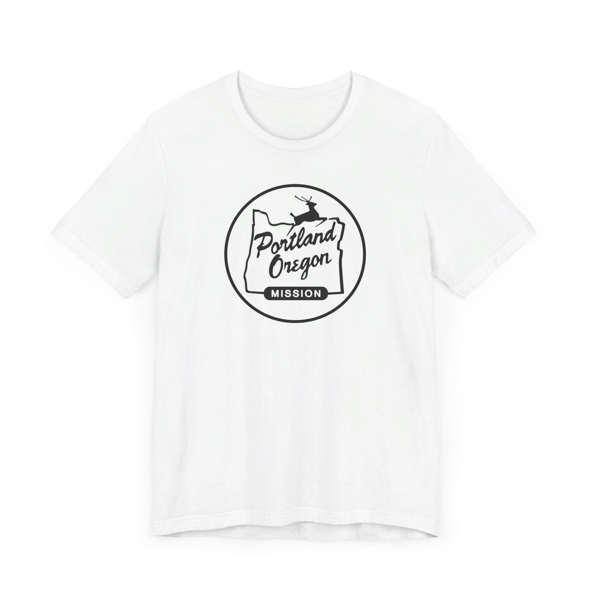 Oregon Portland Mission Circular Monochrome Logo T-Shirt - Latter-Day Saint LDS Missionary Gift - Book of Mormon