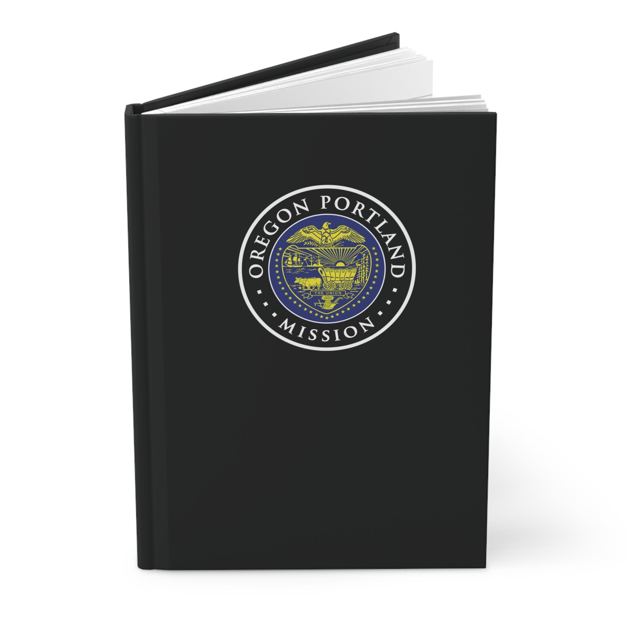 Oregon Portland Mission Logo Design Black Hardcover Journal Matte - Latter-Day Saint LDS Missionary Gift - Book of Mormon