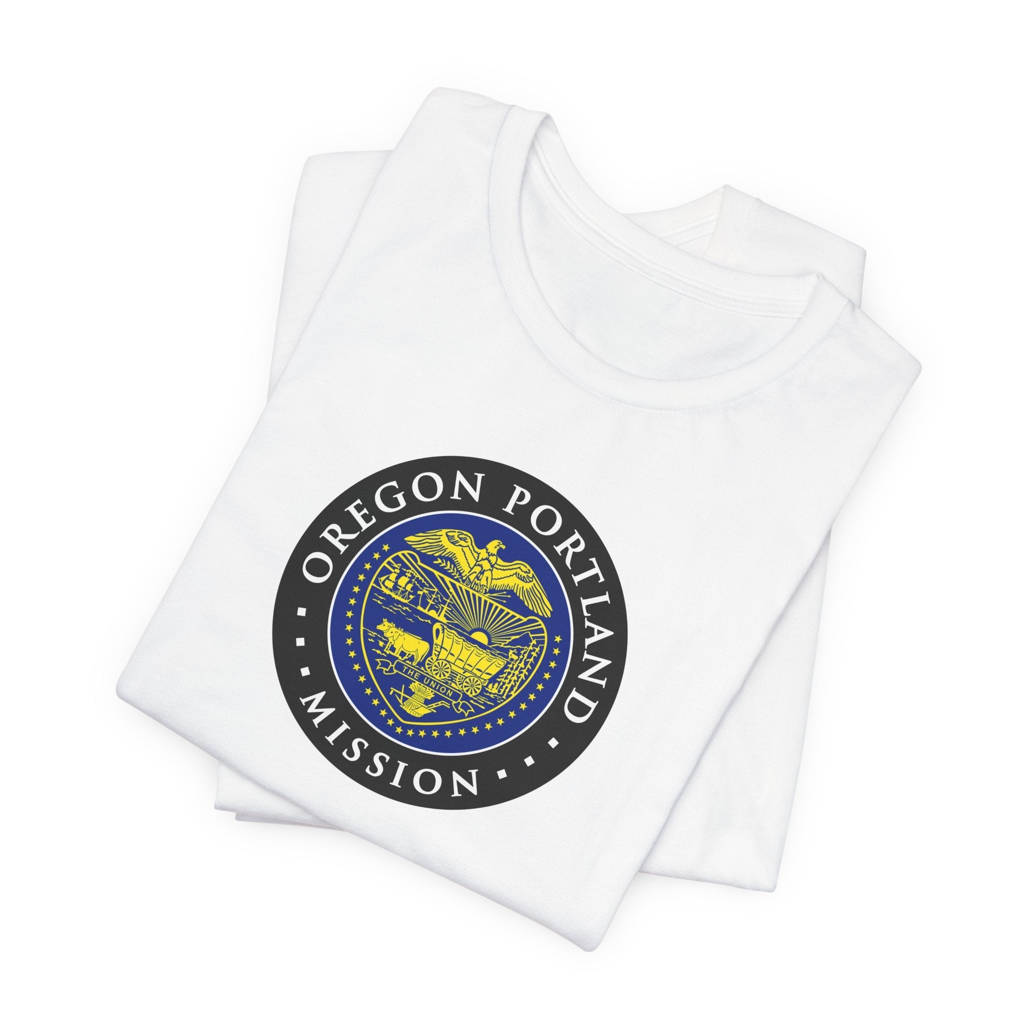 Oregon Portland Mission State Flag Logo (Black Border) T-shirt - Mission Wishlist - LDS Missionary Gift Store