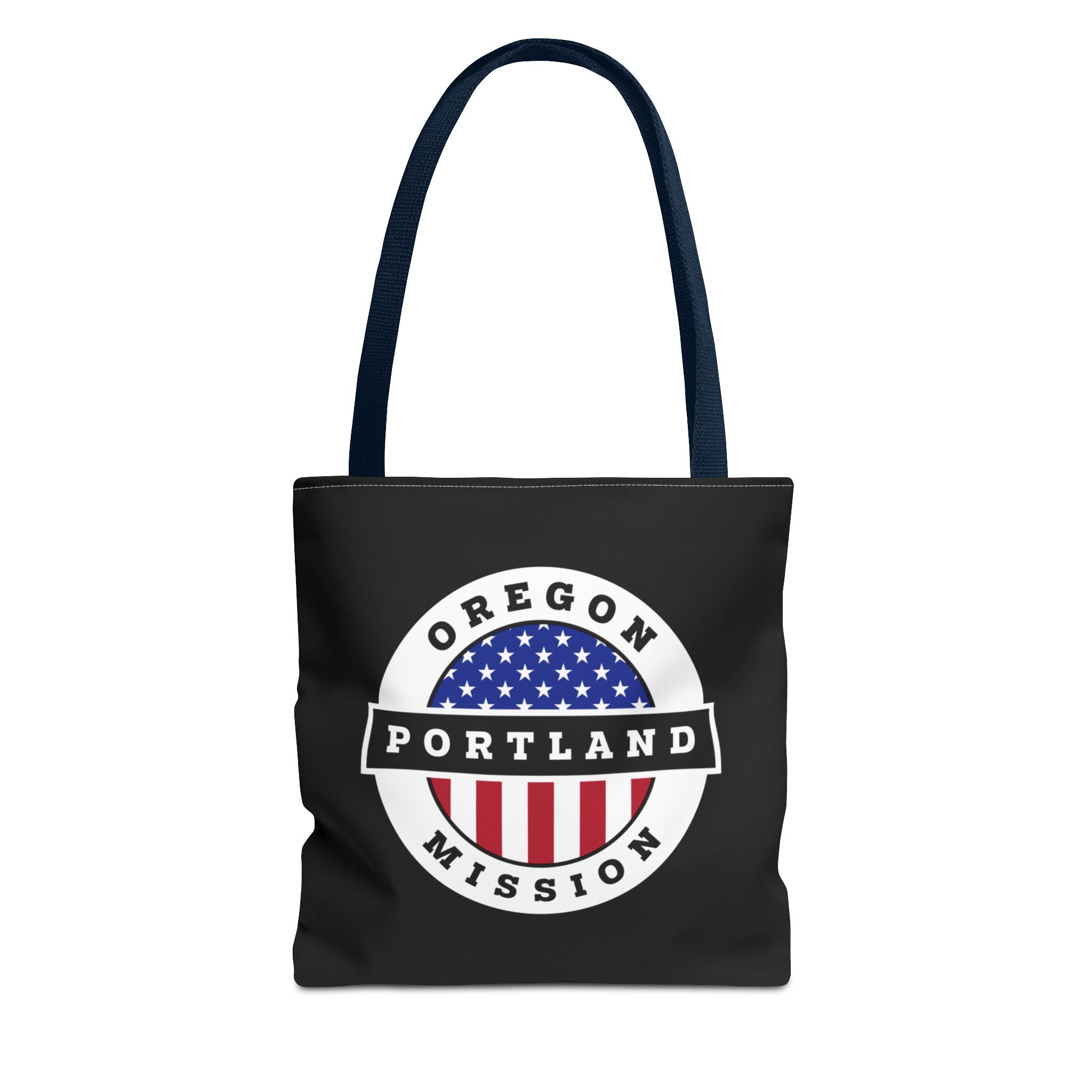 Oregon Portland Mission USA Flag Logo Tote Bag Black - Mission Wishlist - LDS Missionary Gift Store