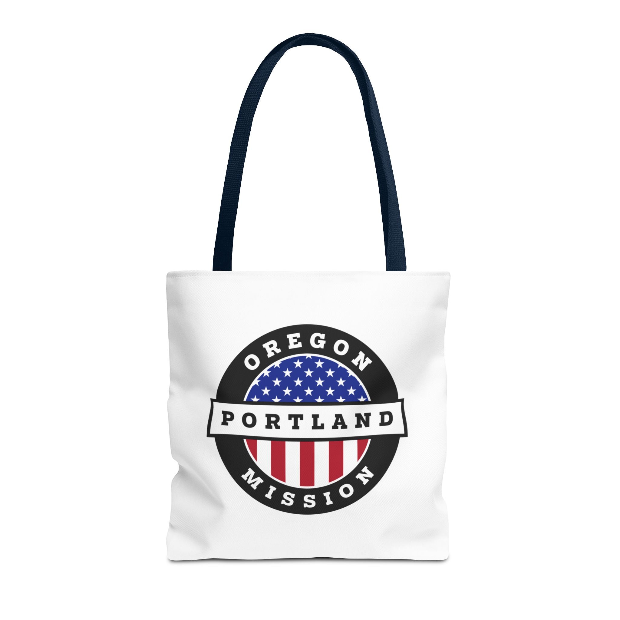 Oregon Portland Mission USA Flag Logo Tote Bag White - Mission Wishlist - LDS Missionary Gift Store