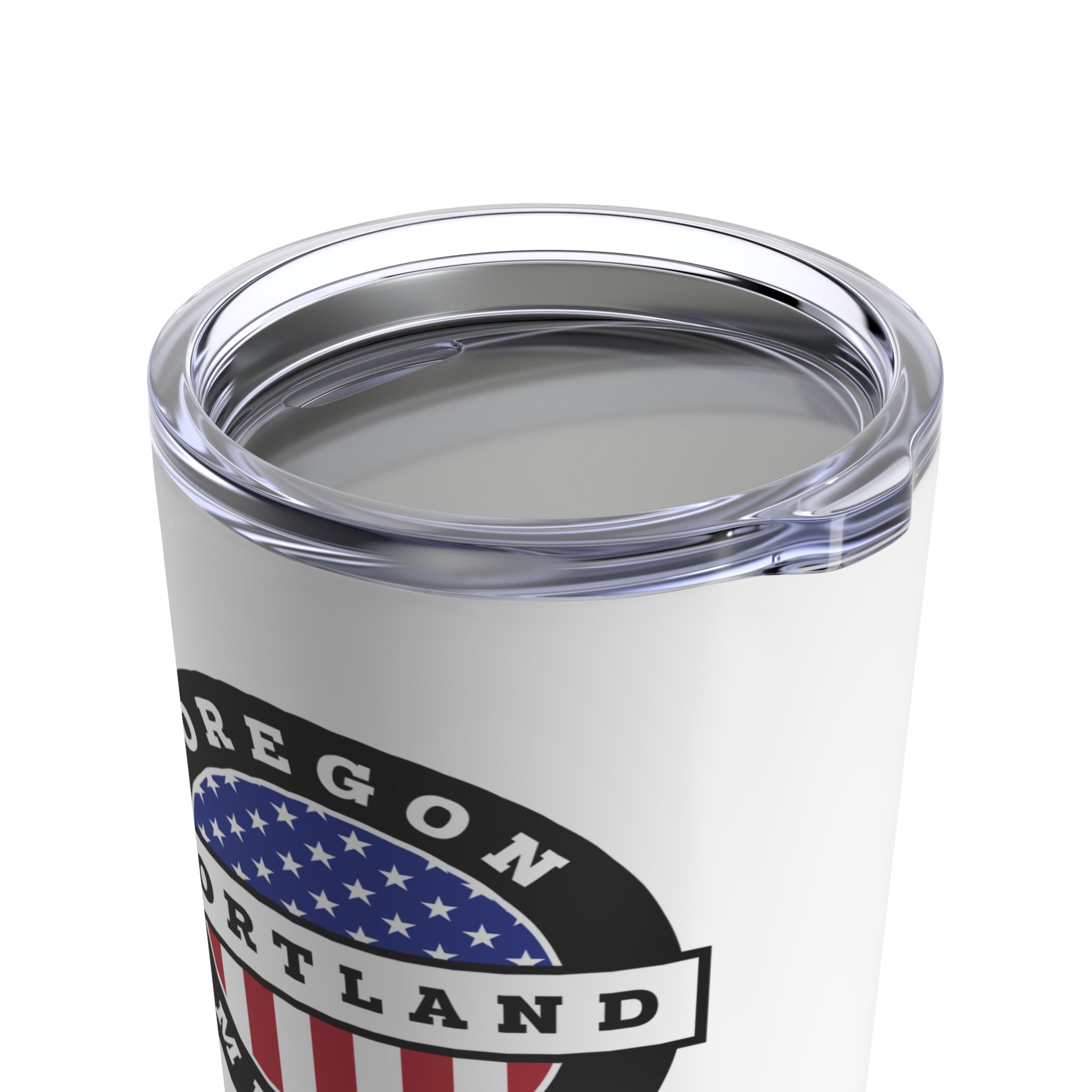 Oregon Portland Mission USA Flag Logo Tumbler 20oz White - Latter-Day Saint LDS Missionary Gift - Book of Mormon