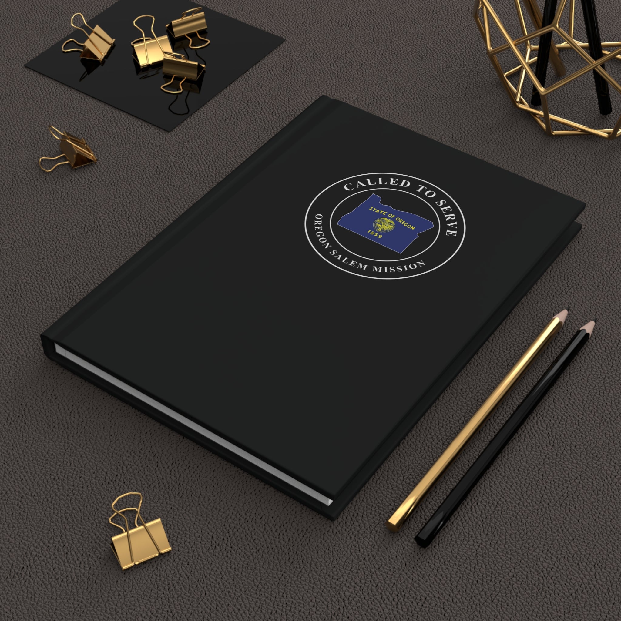 Oregon Salem Mission Flag Map Called to Serve Black Hardcover Journal Matte - Mission Wishlist - LDS Missionary Gift Store