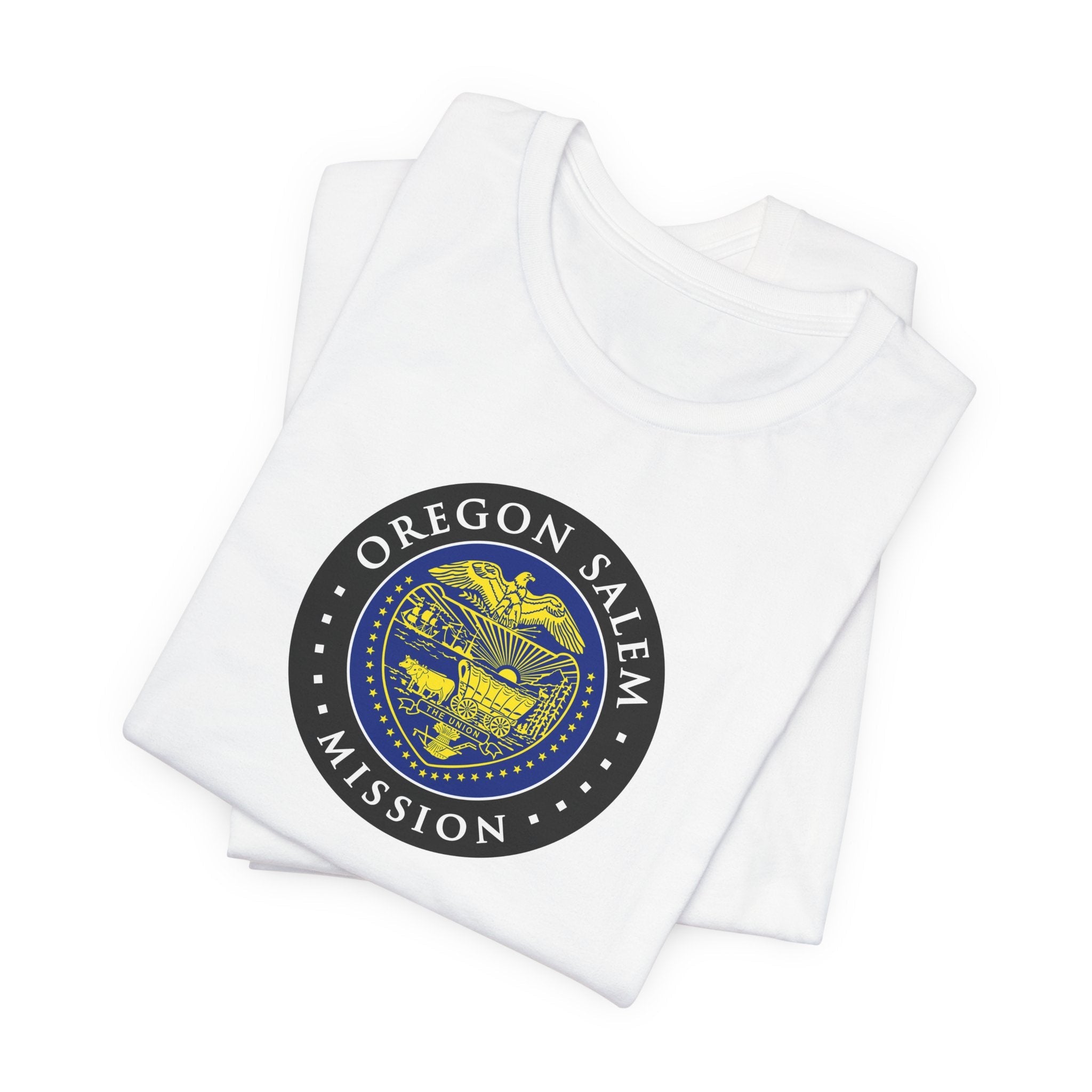 Oregon Salem Mission State Flag Logo (Black Border) T-shirt - Mission Wishlist - LDS Missionary Gift Store