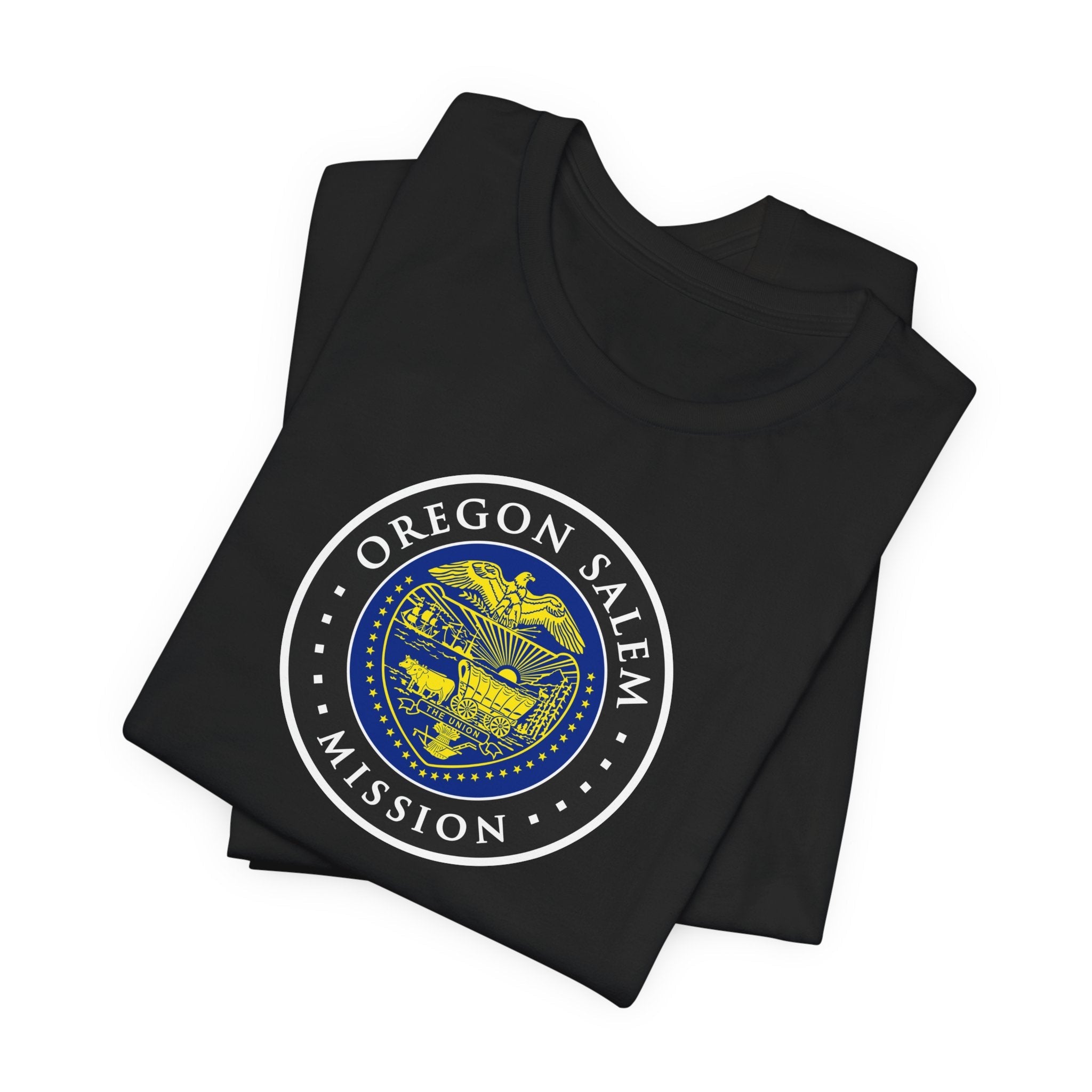 Oregon Salem Mission State Flag Logo (Black Border) T-shirt - Mission Wishlist - LDS Missionary Gift Store