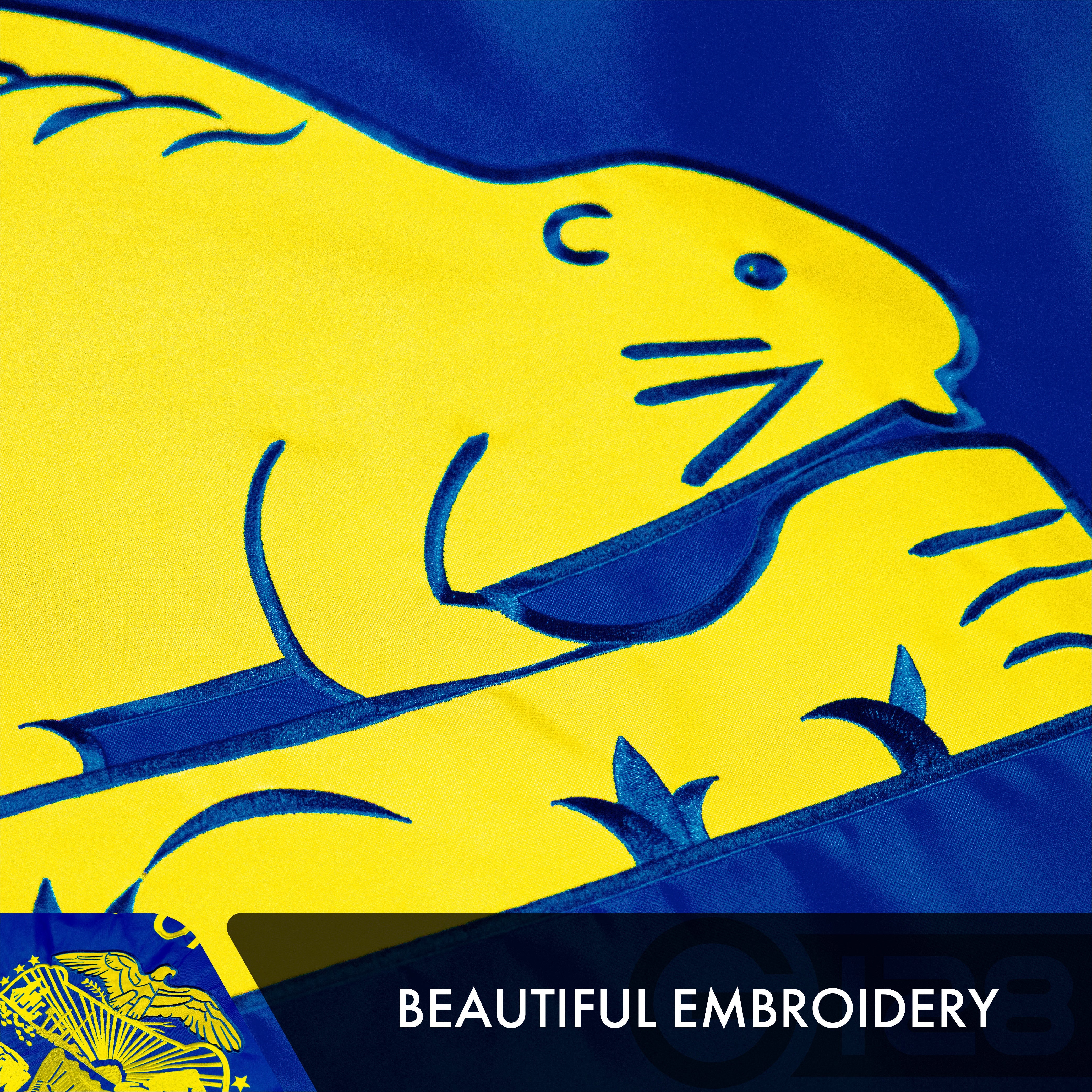 Oregon State Flag 210D Embroidered Polyester 3x5 Ft - Double Sided 2ply