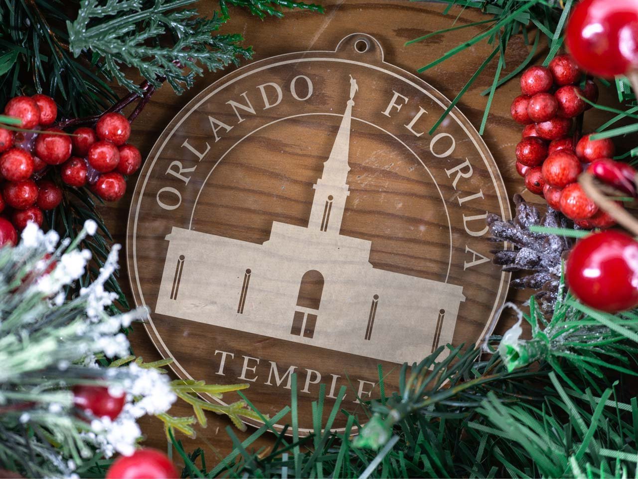 Orlando Florida Temple Christmas Ornament - Latter-Day Saint LDS Missionary Gift - Book of Mormon