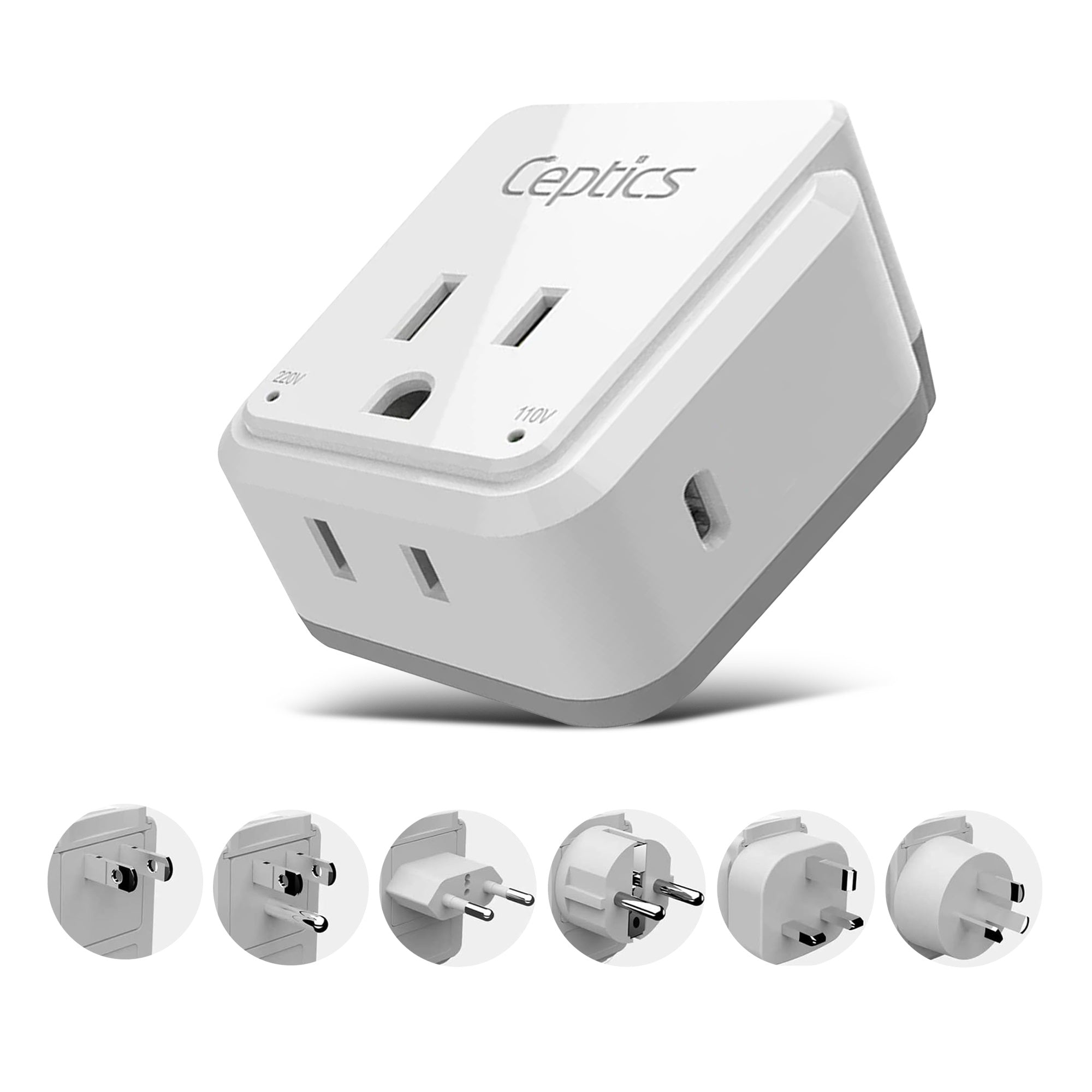 Travel Adapter Set | Type A, B, C, E/F, G, I - USB-C Port with PD + 2 US Outlets (PAK-30-WS)
