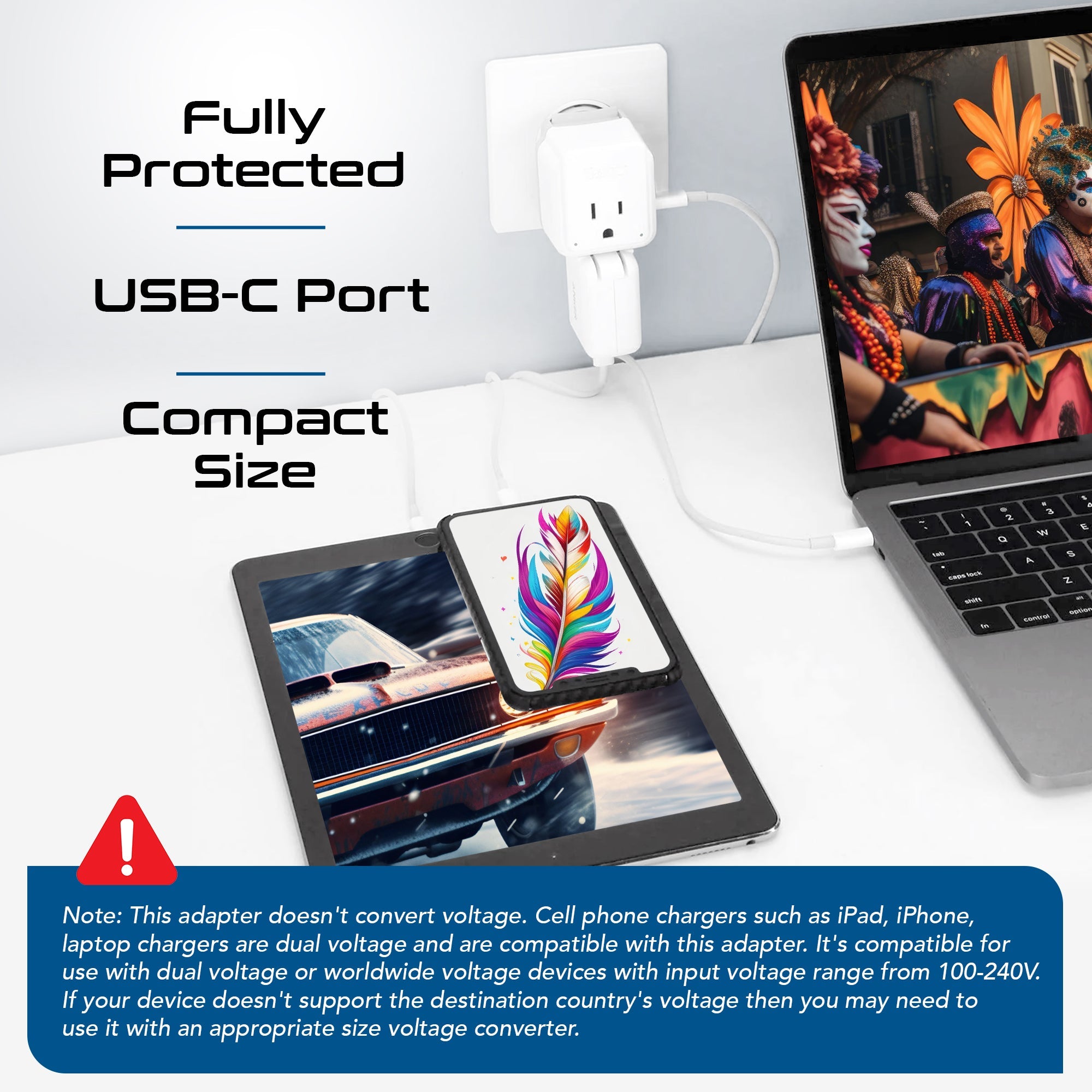 Travel Adapter Set | Type A, B, C, E/F, G, I - USB-C Port with PD + 2 US Outlets (PAK-30-WS)