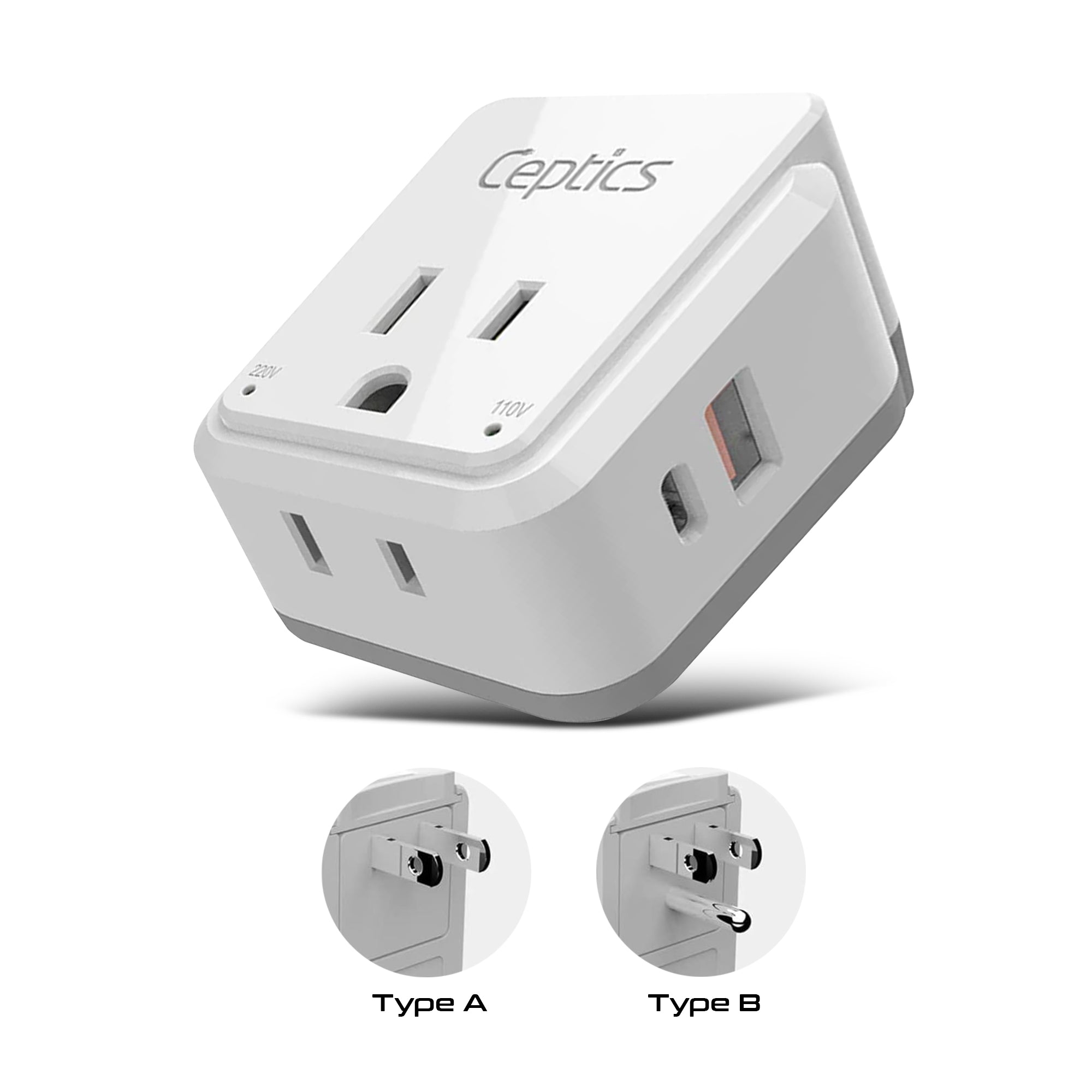 Japan, Philippines Travel Plug Adapter Set | Type A, B - USB & USB-C Ports + 2 US Outlets (PAK-JP)