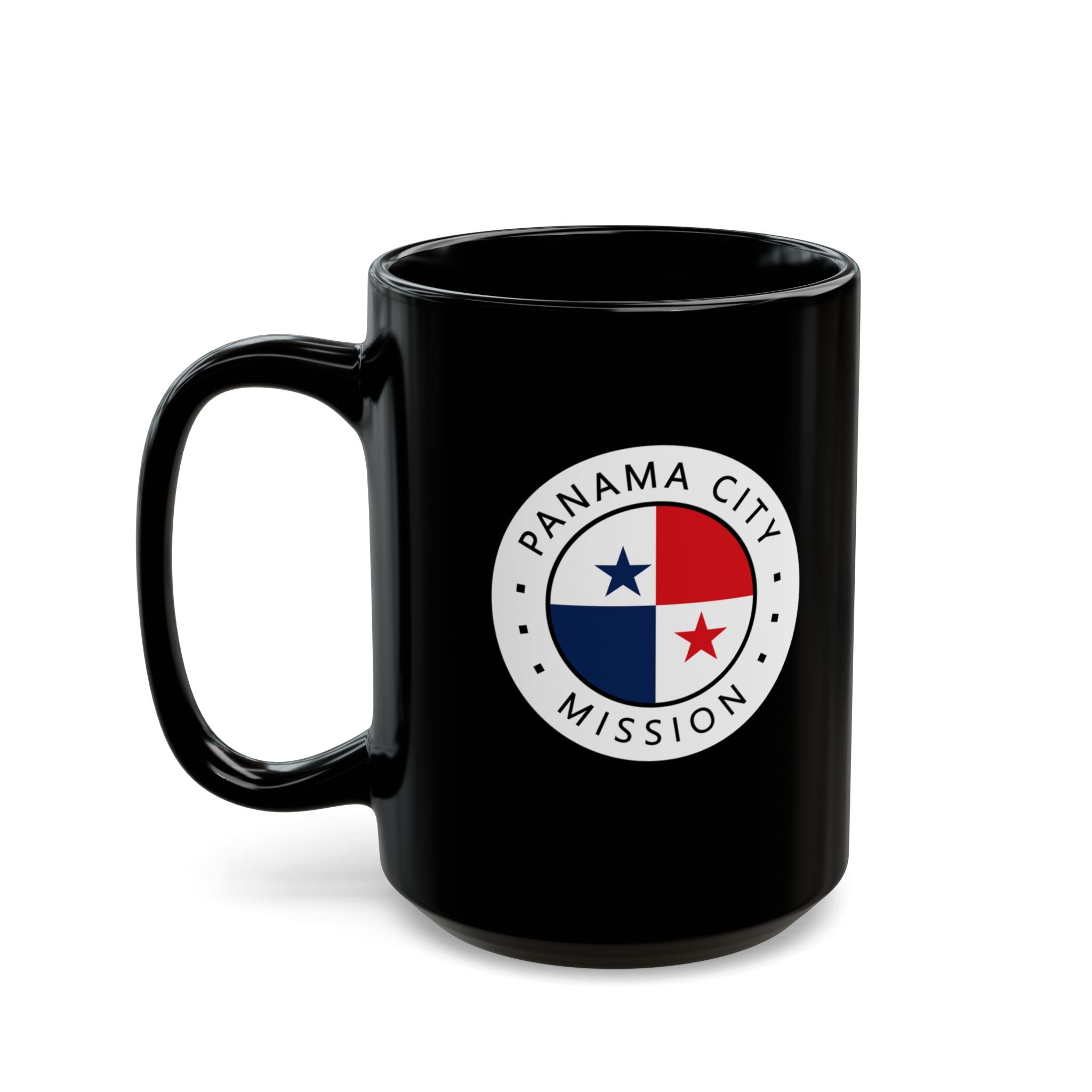 Panama Panama City Mission Circular Flag Black Ceramic Mug - Mission Wishlist - LDS Missionary Gift Store