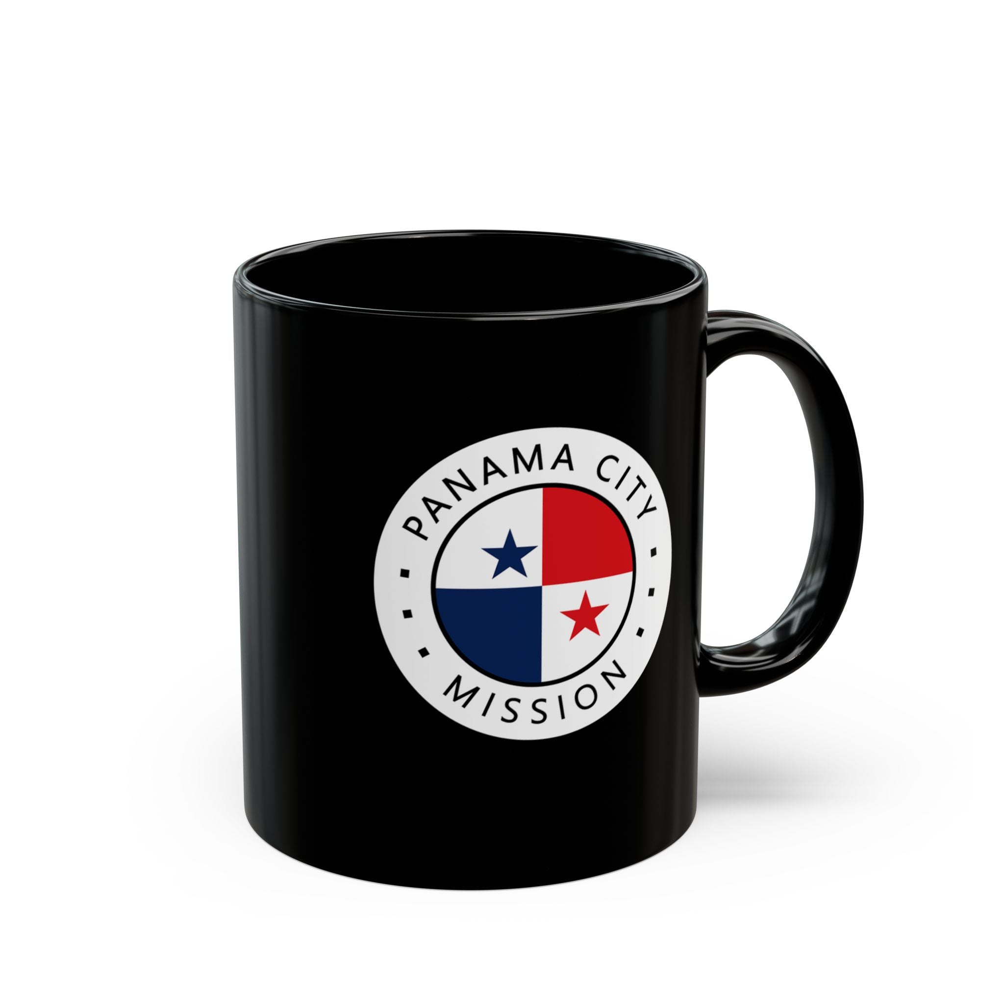 Panama Panama City Mission Circular Flag Black Ceramic Mug - Mission Wishlist - LDS Missionary Gift Store
