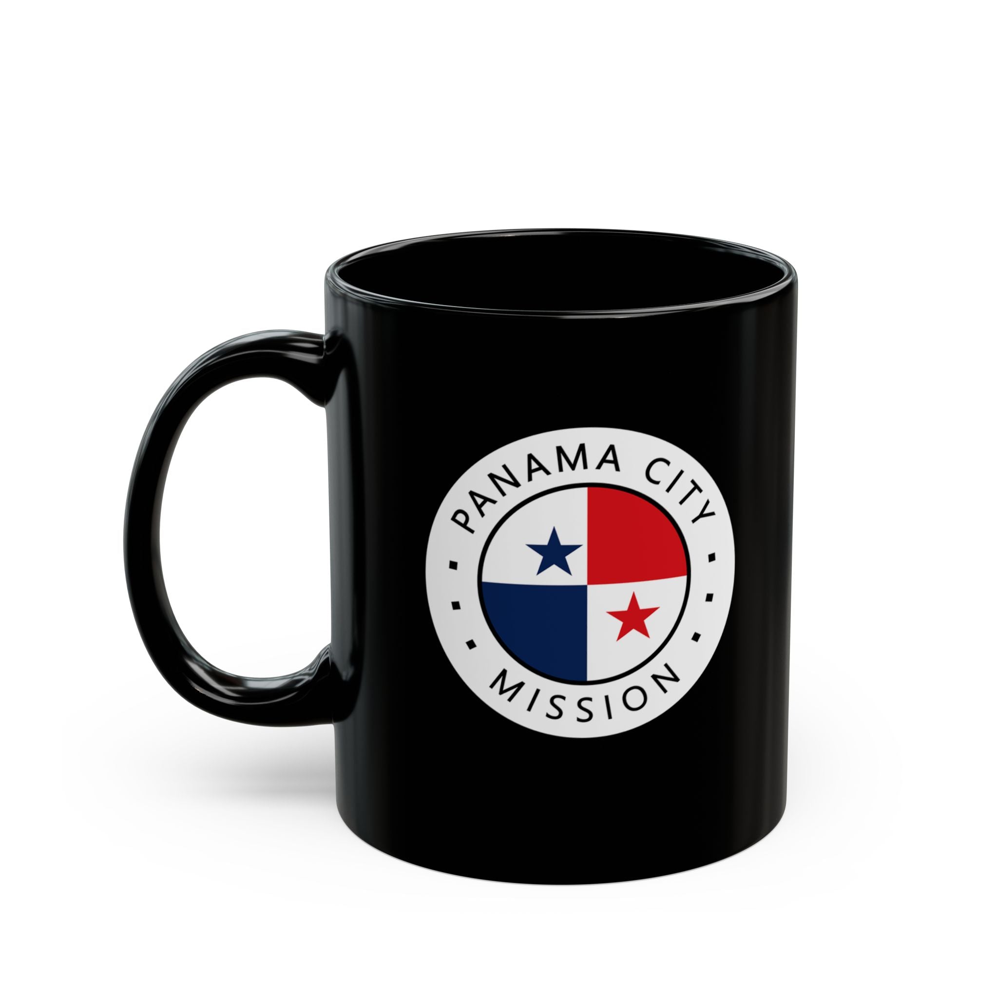 Panama Panama City Mission Circular Flag Black Ceramic Mug - Mission Wishlist - LDS Missionary Gift Store