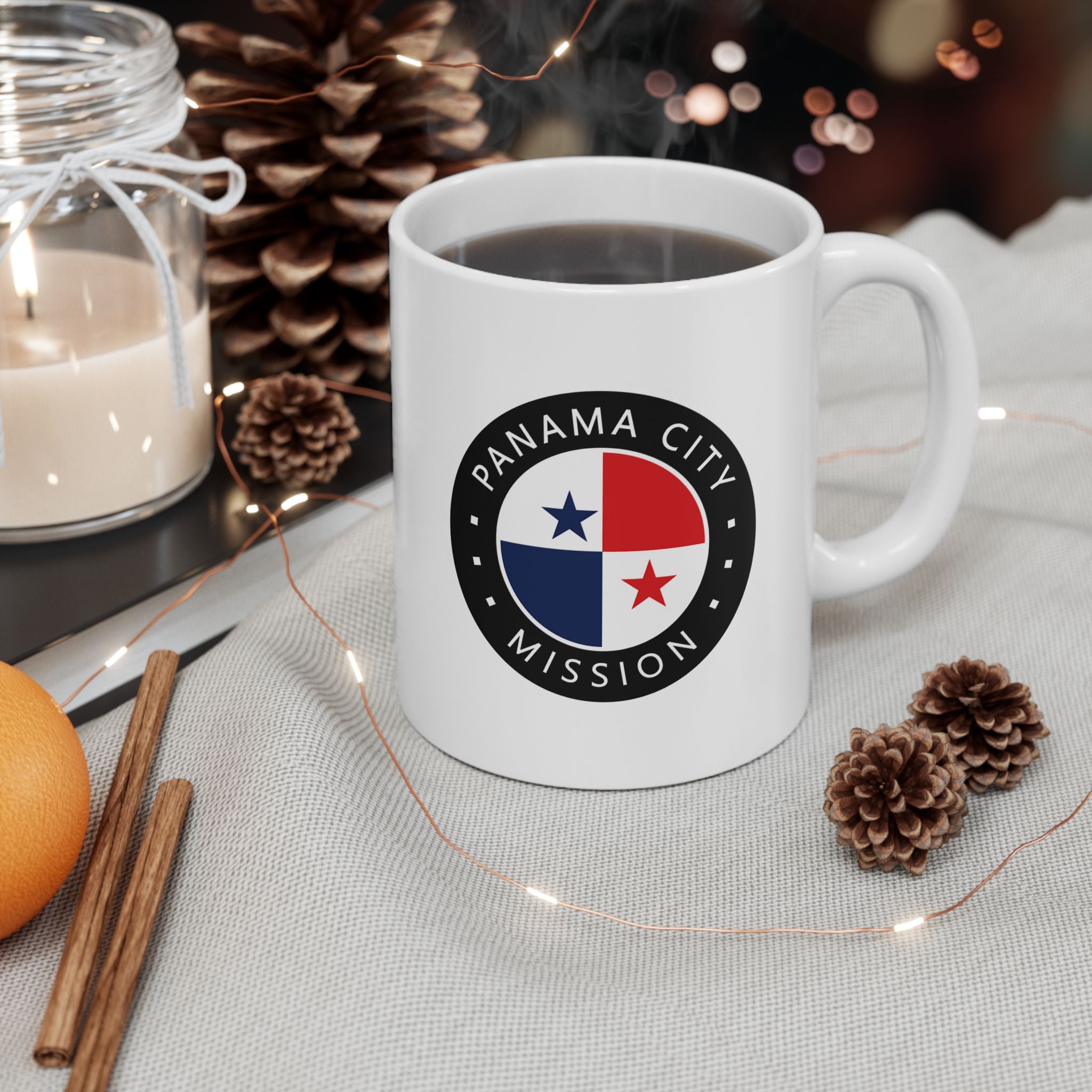 Panama Panama City Mission Circular Flag White Ceramic Mug - Latter-Day Saint LDS Missionary Gift - Book of Mormon