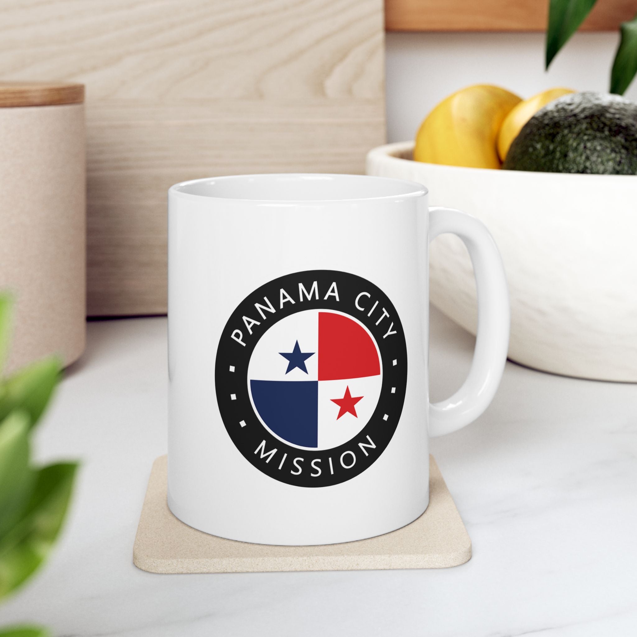 Panama Panama City Mission Circular Flag White Ceramic Mug - Latter-Day Saint LDS Missionary Gift - Book of Mormon