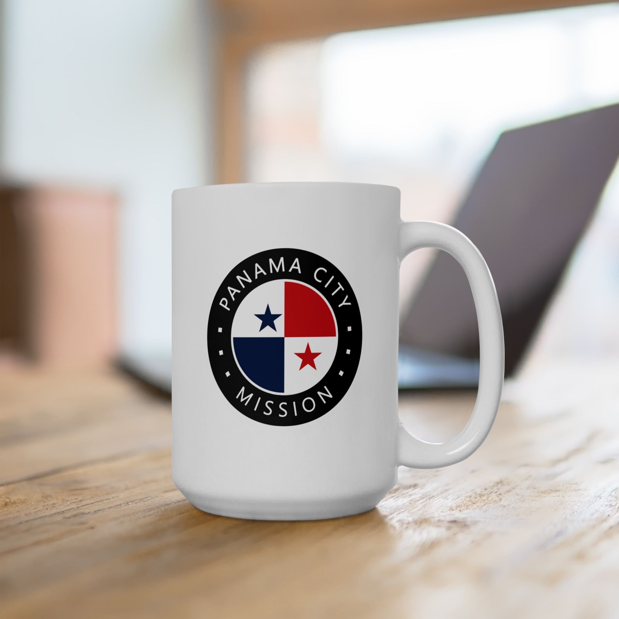 Panama Panama City Mission Circular Flag White Ceramic Mug - Latter-Day Saint LDS Missionary Gift - Book of Mormon