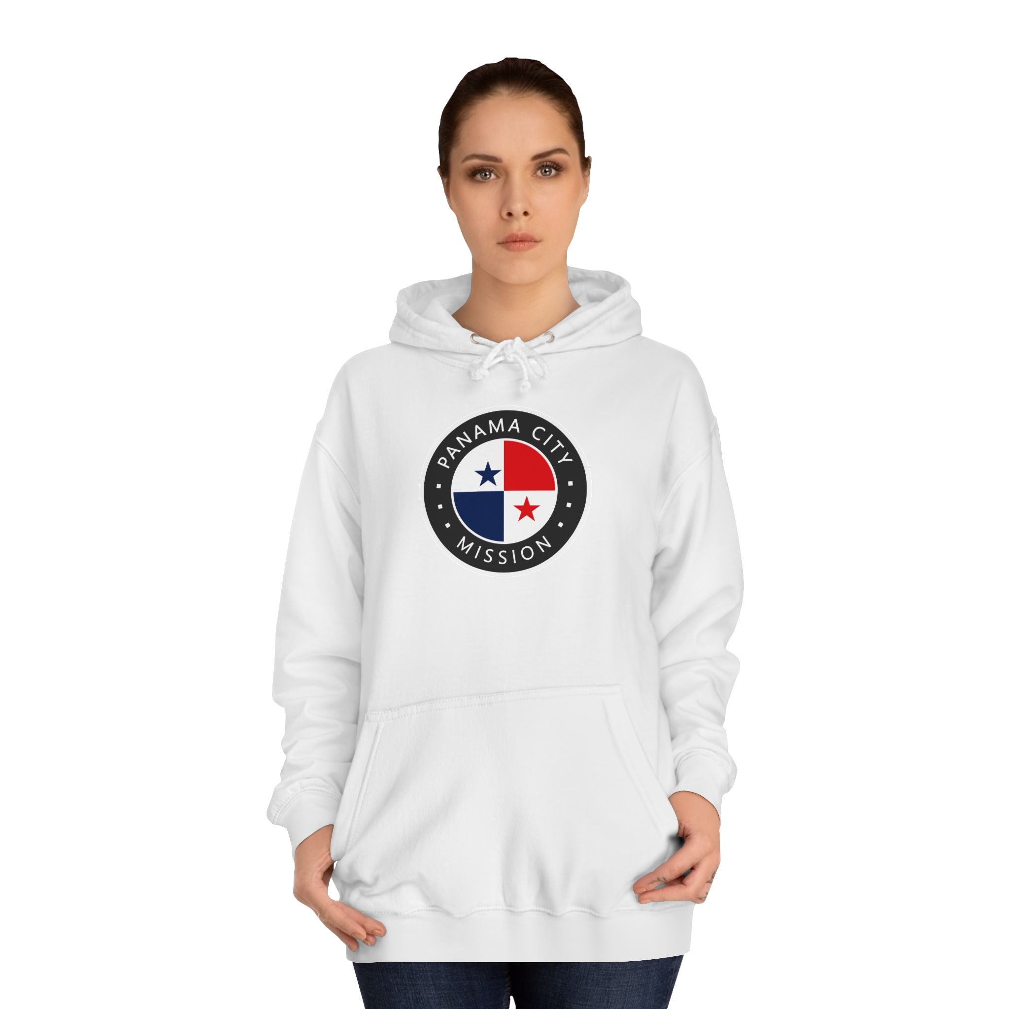 Panama Panama City Mission Flag Logo (Black Border) College Hoodie - Mission Wishlist - LDS Missionary Gift Store