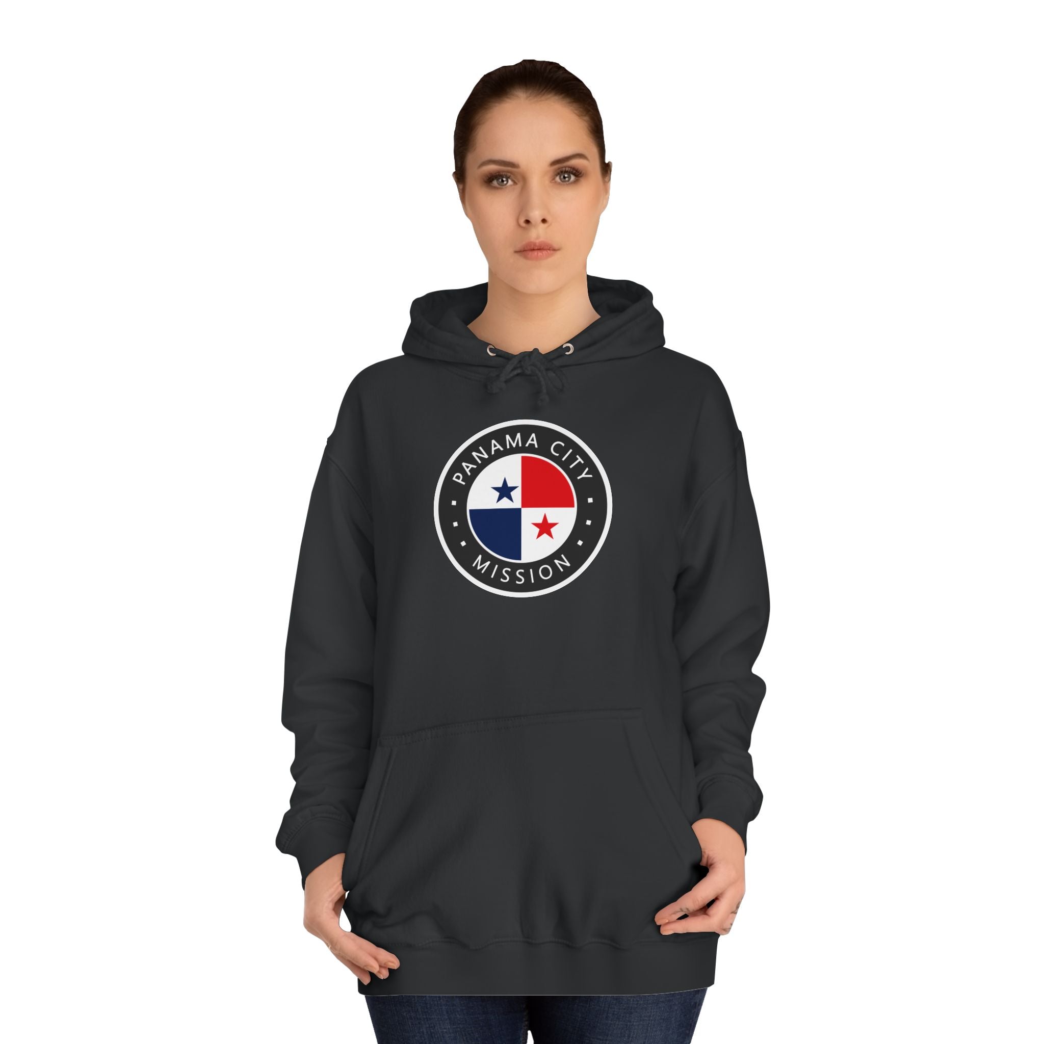Panama Panama City Mission Flag Logo (Black Border) College Hoodie - Mission Wishlist - LDS Missionary Gift Store