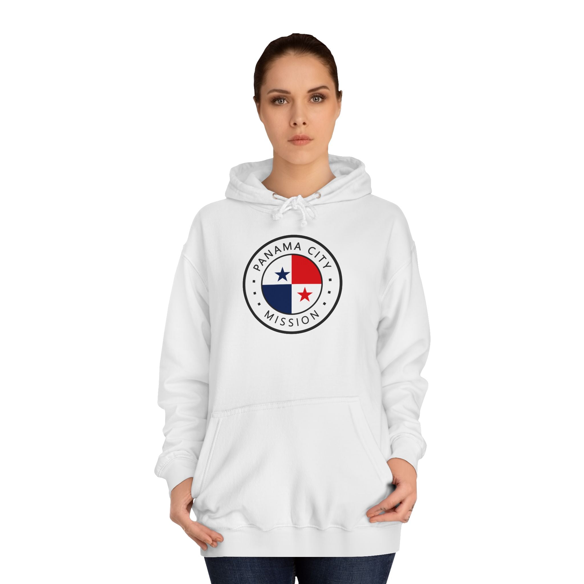 Panama Panama City Mission Flag Logo (White Border) College Hoodie - Mission Wishlist - LDS Missionary Gift Store