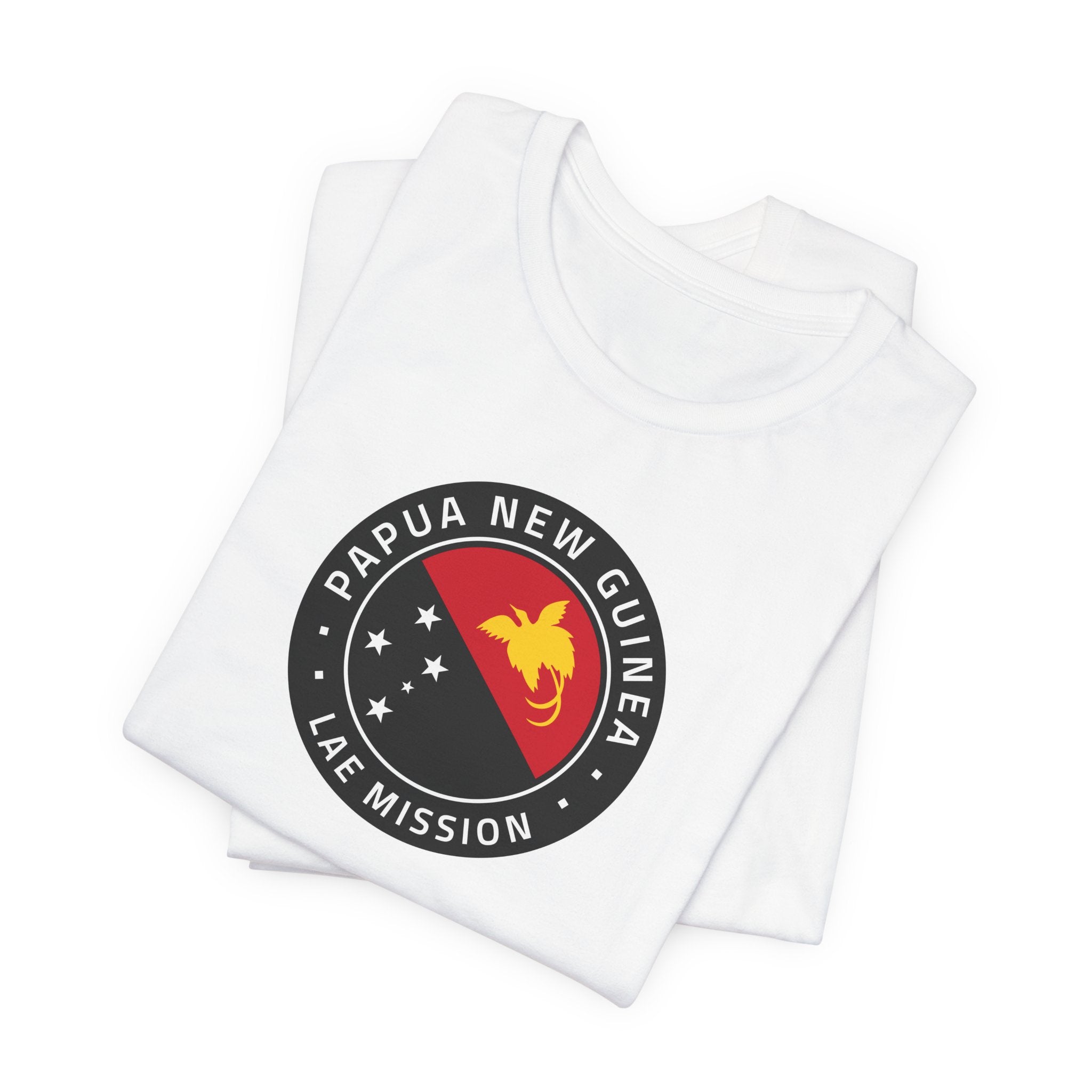 Papua New Guinea Lae Mission Flag Logo (Black Border) T-shirt - Mission Wishlist - LDS Missionary Gift Store
