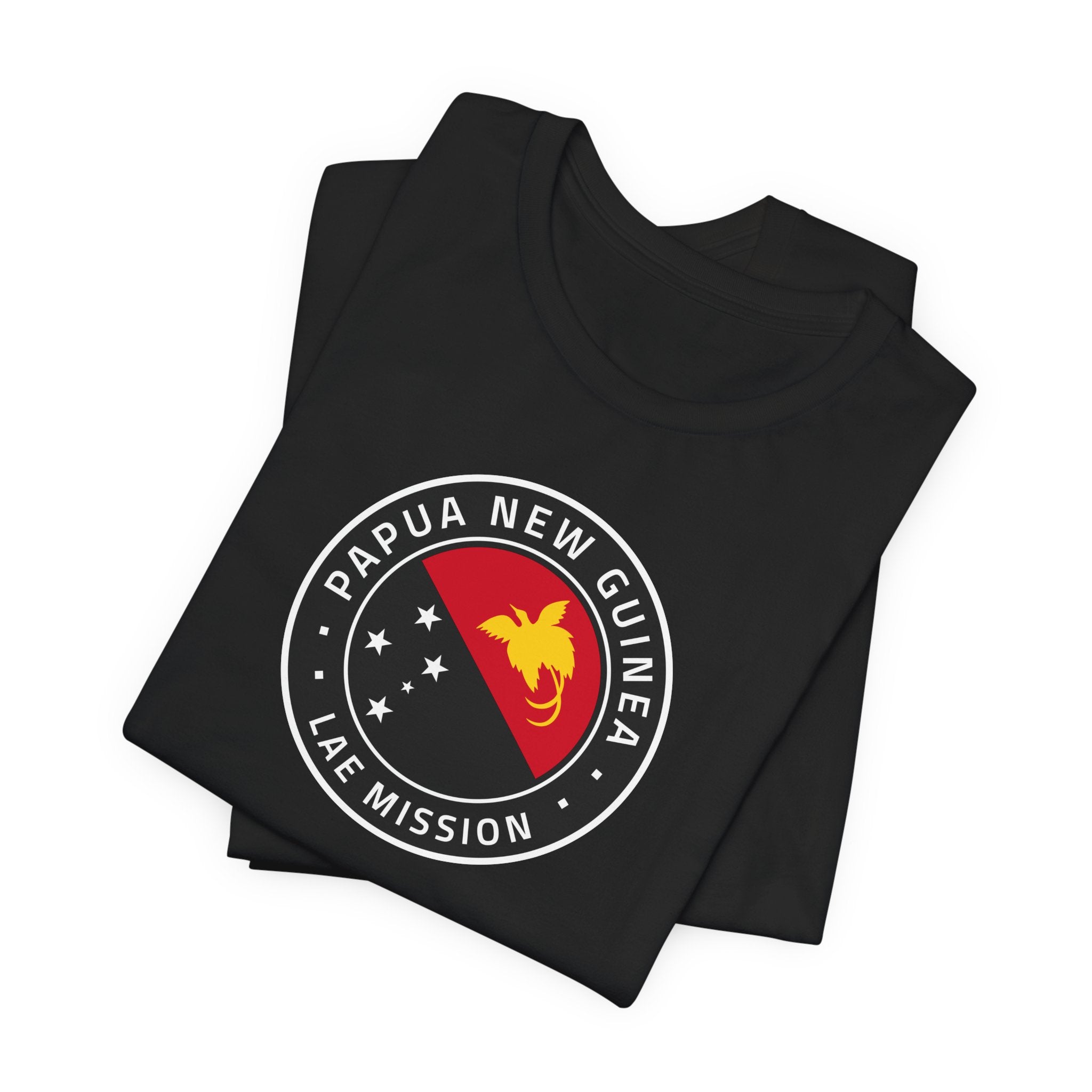 Papua New Guinea Lae Mission Flag Logo (Black Border) T-shirt - Mission Wishlist - LDS Missionary Gift Store