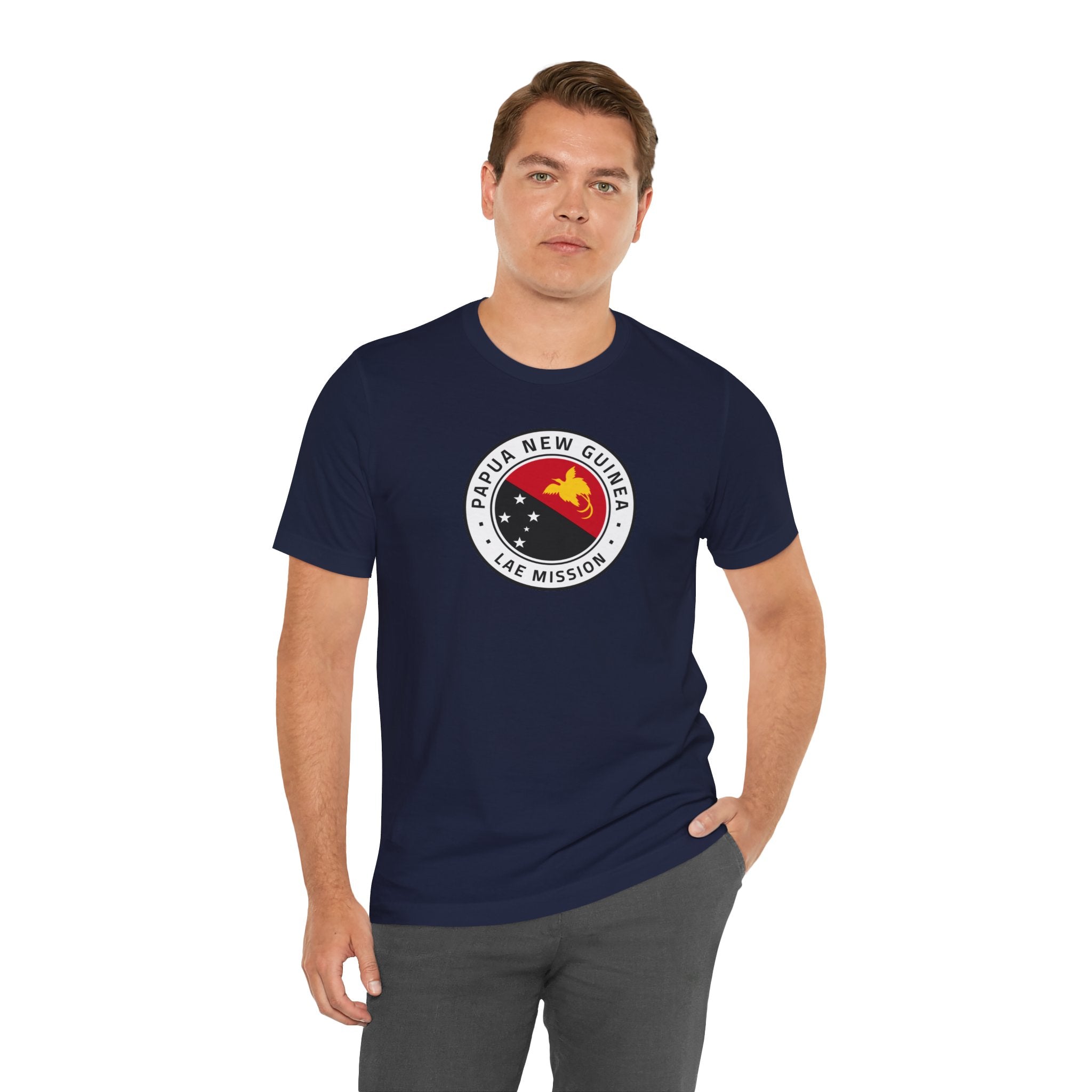 Papua New Guinea Lae Mission Flag Logo (White Border) T-shirt - Mission Wishlist - LDS Missionary Gift Store