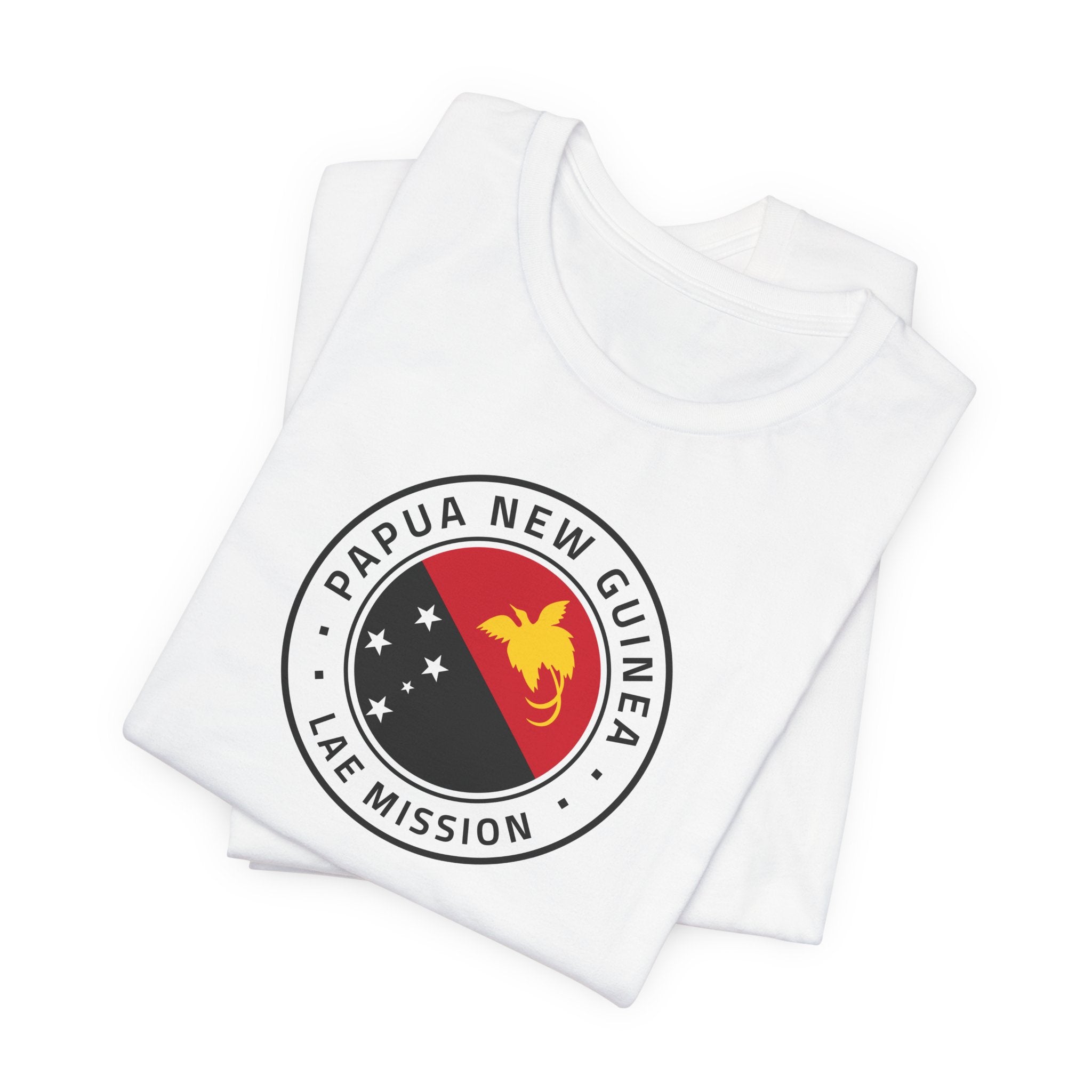 Papua New Guinea Lae Mission Flag Logo (White Border) T-shirt - Mission Wishlist - LDS Missionary Gift Store