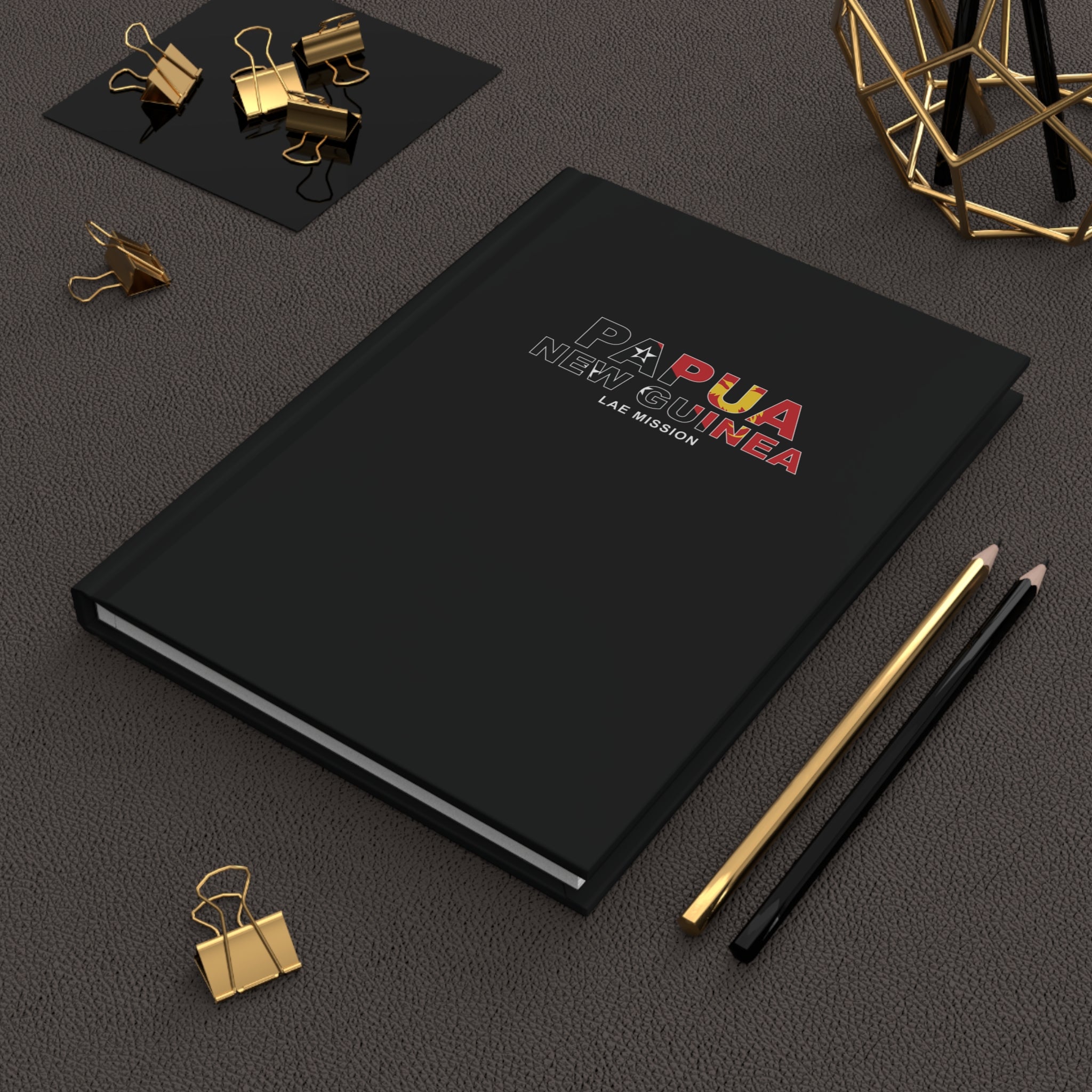 Papua New Guinea Lae Mission Flag Title Black Hardcover Journal Matte - Mission Wishlist - LDS Missionary Gift Store