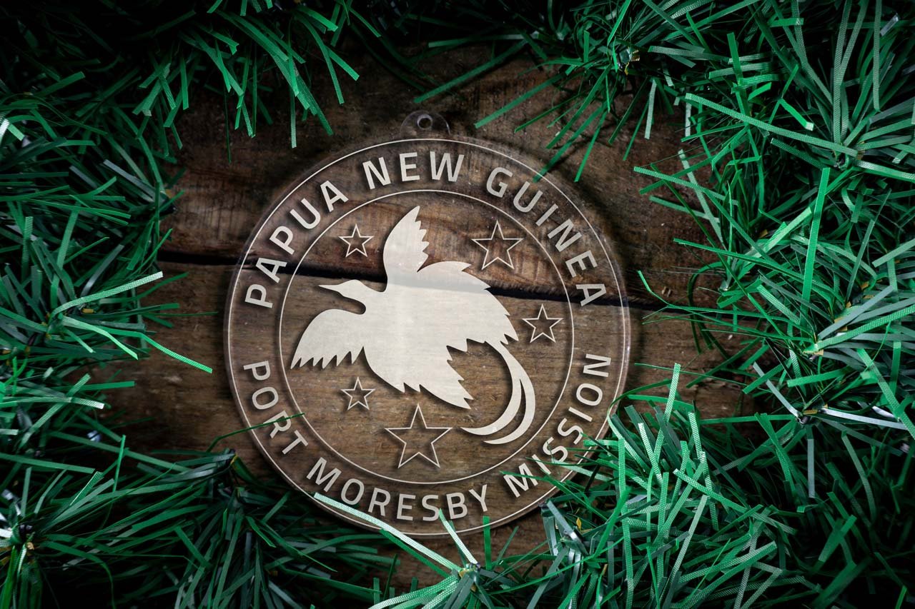 Papua New Guinea Port Moresby Mission Christmas Ornament - Latter-Day Saint LDS Missionary Gift - Book of Mormon