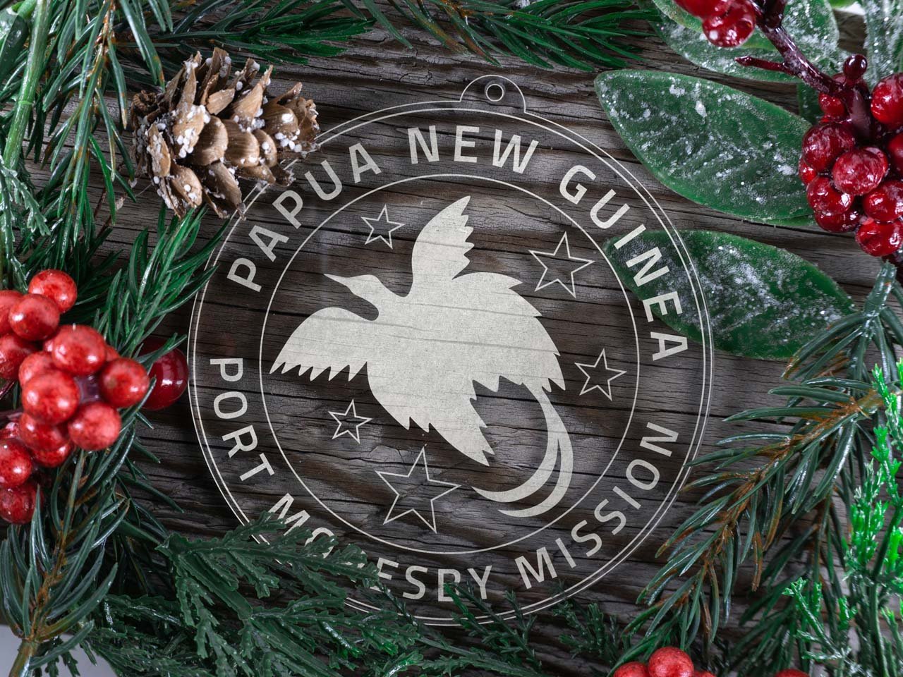 Papua New Guinea Port Moresby Mission Christmas Ornament - Latter-Day Saint LDS Missionary Gift - Book of Mormon