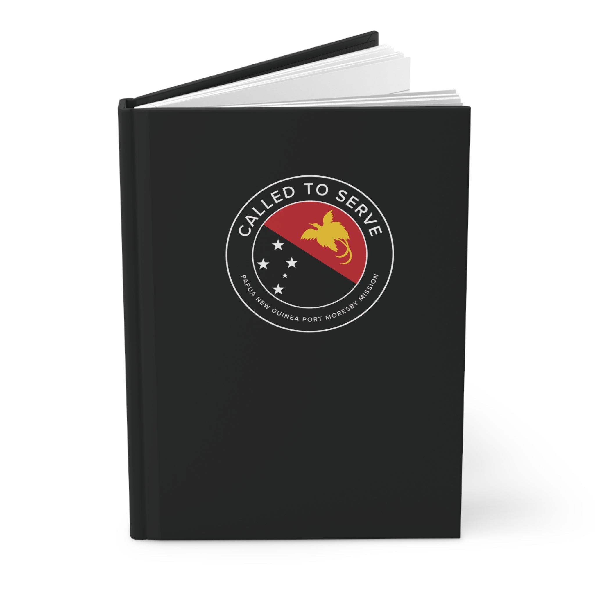 Papua New Guinea Port Moresby Mission Circle Flag Called to Serve Black Hardcover Journal Matte - Mission Wishlist - LDS Missionary Gift Store