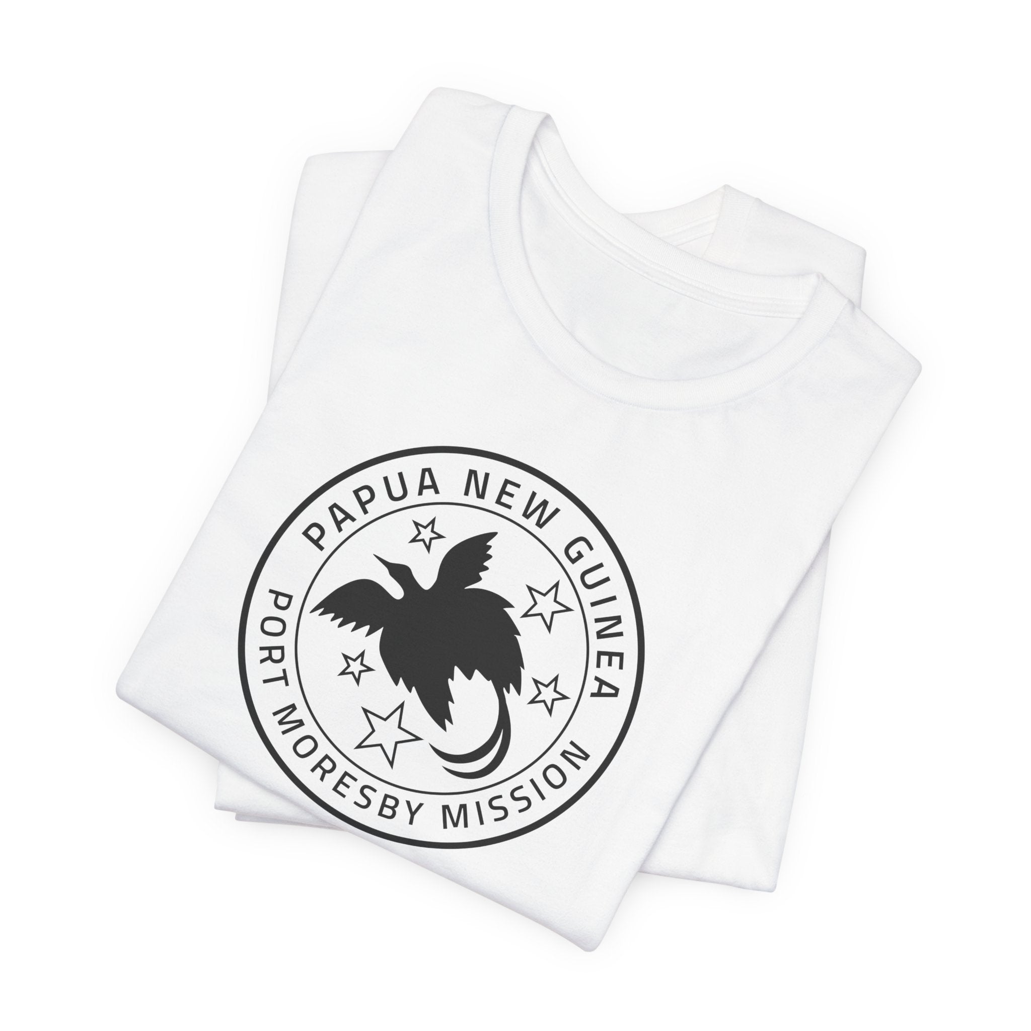 Papua New Guinea Port Moresby Mission Circular Monochrome Logo T-Shirt - Mission Wishlist - LDS Missionary Gift Store