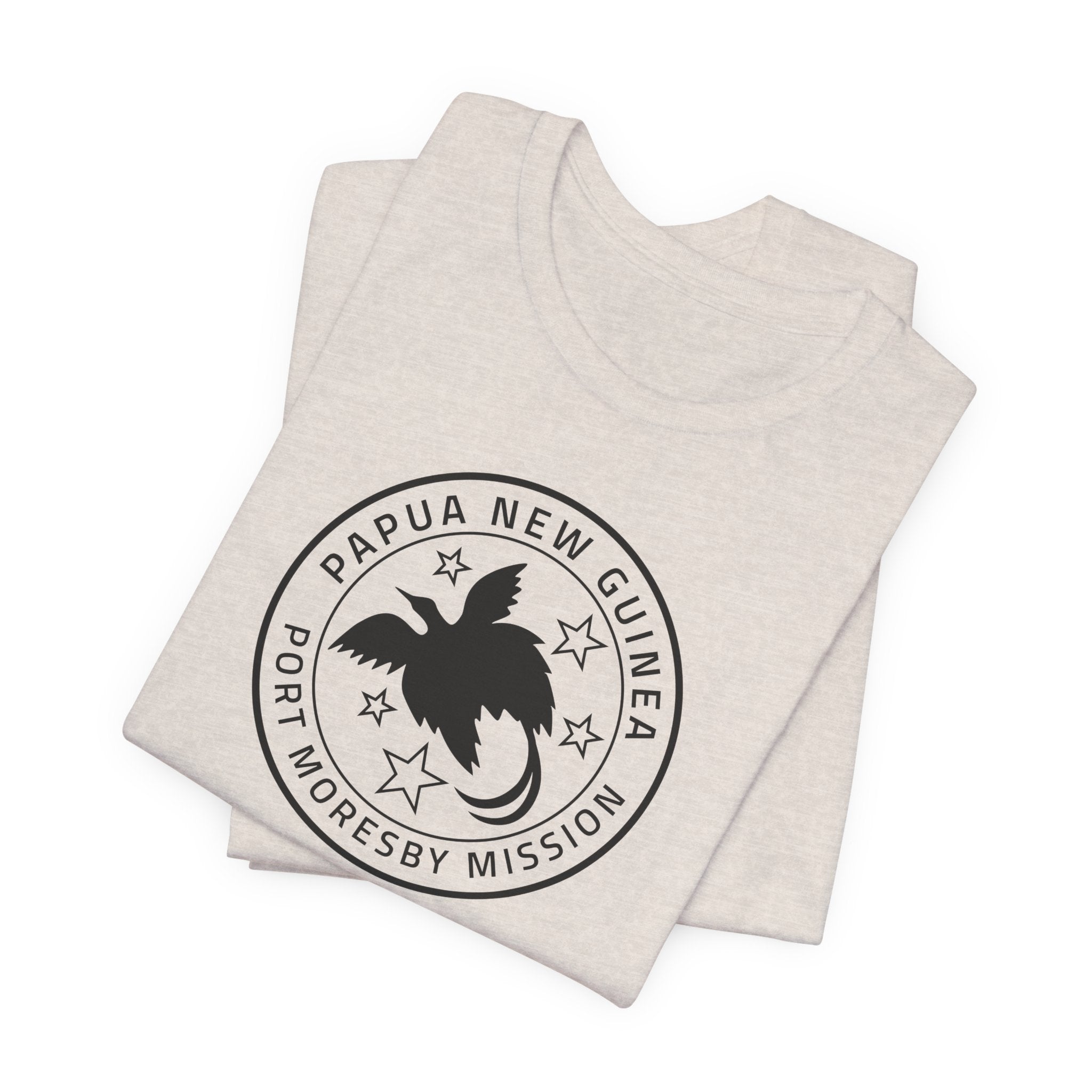 Papua New Guinea Port Moresby Mission Circular Monochrome Logo T-Shirt - Mission Wishlist - LDS Missionary Gift Store