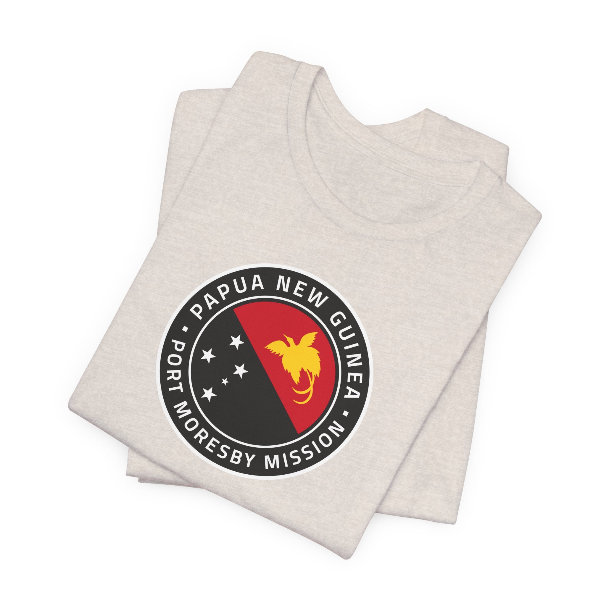 Papua New Guinea Port Moresby Mission Flag Logo (Black Border) T-shirt - Mission Wishlist - LDS Missionary Gift Store