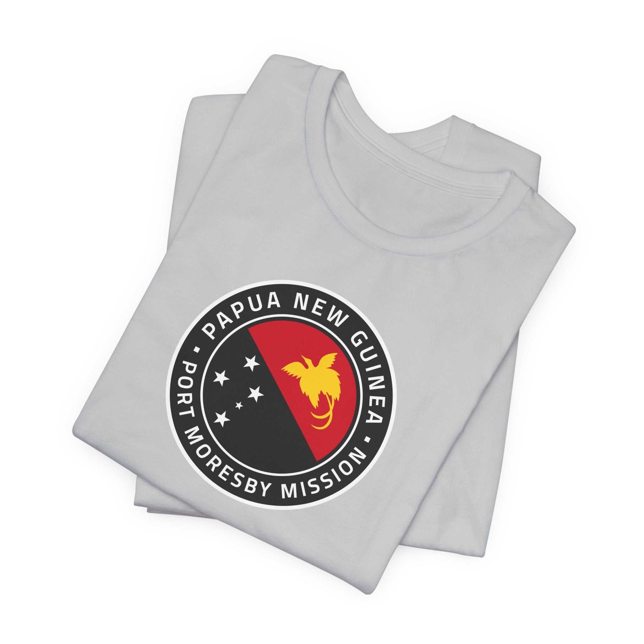 Papua New Guinea Port Moresby Mission Flag Logo (Black Border) T-shirt - Mission Wishlist - LDS Missionary Gift Store