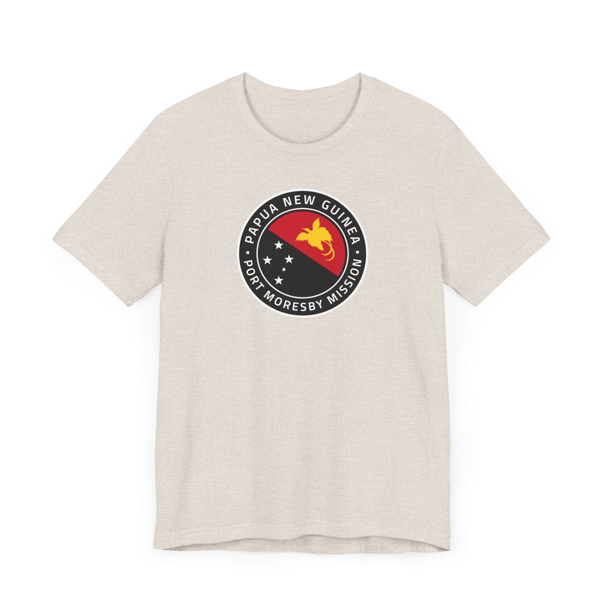 Papua New Guinea Port Moresby Mission Flag Logo (Black Border) T-shirt - Mission Wishlist - LDS Missionary Gift Store