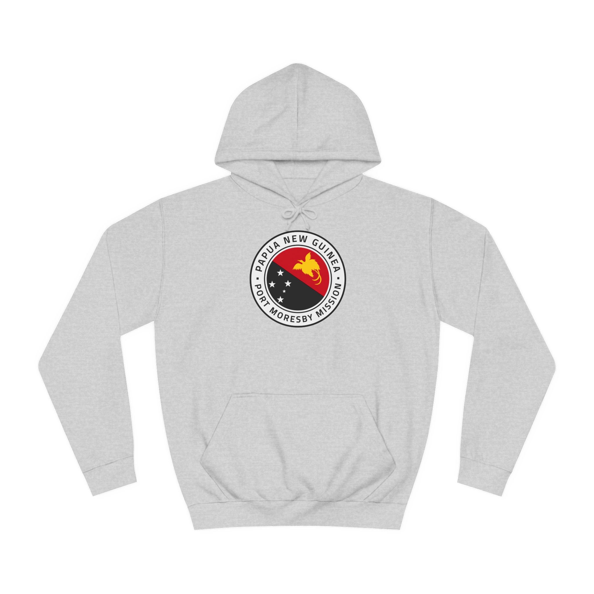 Papua New Guinea Port Moresby Mission Flag Logo (White Border) College Hoodie - Mission Wishlist - LDS Missionary Gift Store