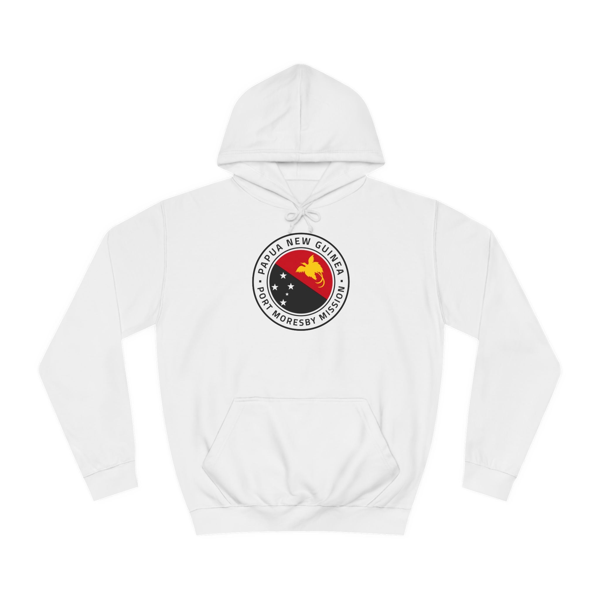 Papua New Guinea Port Moresby Mission Flag Logo (White Border) College Hoodie - Mission Wishlist - LDS Missionary Gift Store