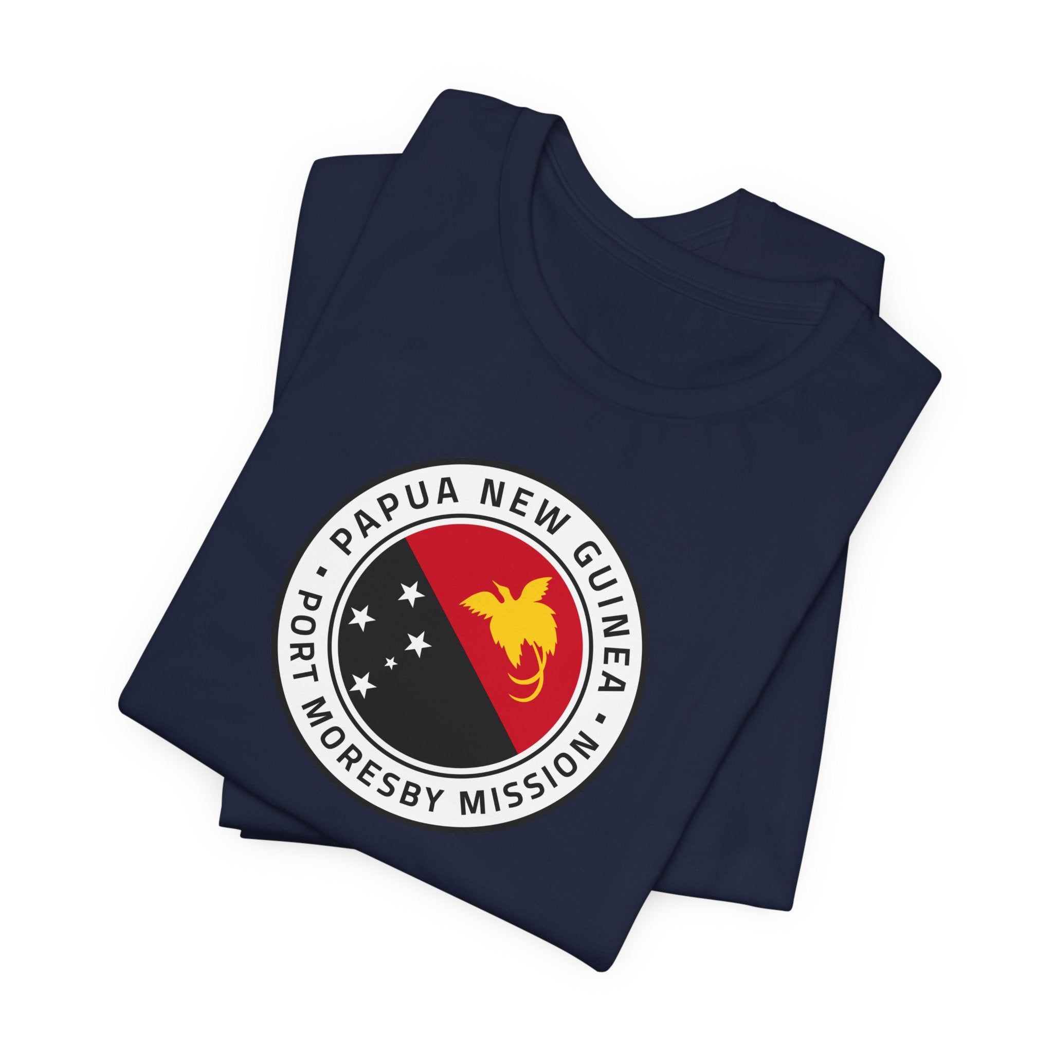 Papua New Guinea Port Moresby Mission Flag Logo (White Border) T-shirt - Mission Wishlist - LDS Missionary Gift Store