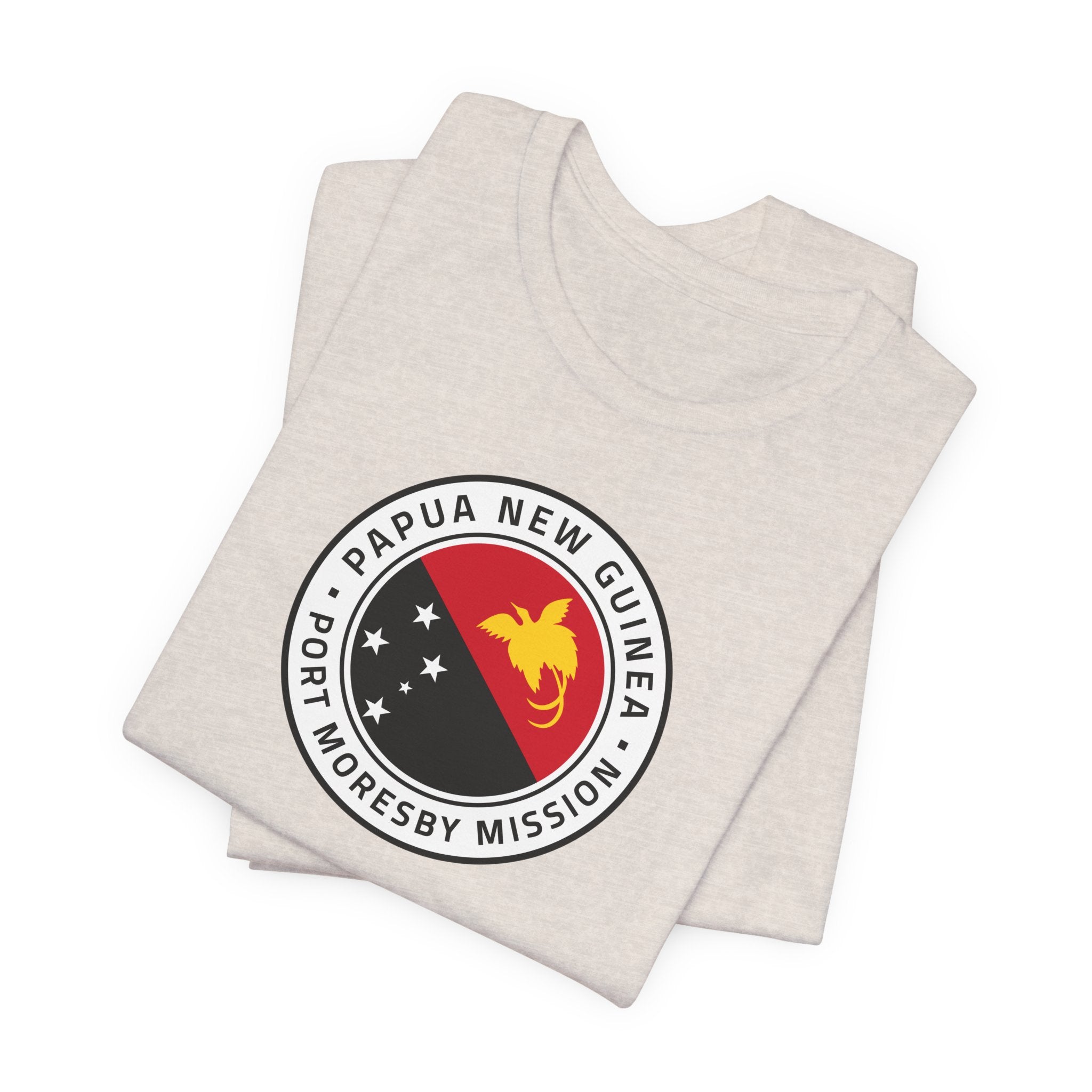 Papua New Guinea Port Moresby Mission Flag Logo (White Border) T-shirt - Mission Wishlist - LDS Missionary Gift Store