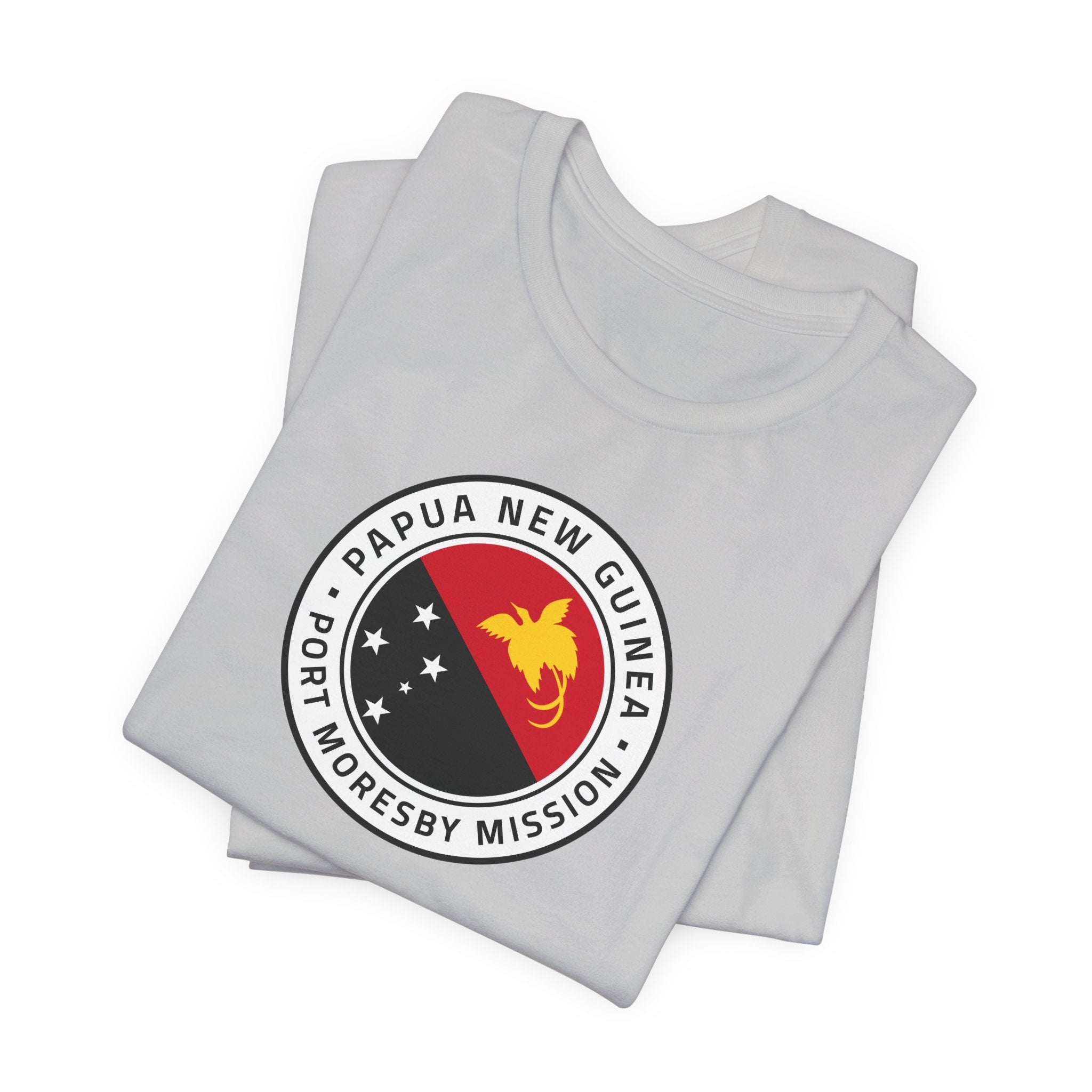 Papua New Guinea Port Moresby Mission Flag Logo (White Border) T-shirt - Mission Wishlist - LDS Missionary Gift Store