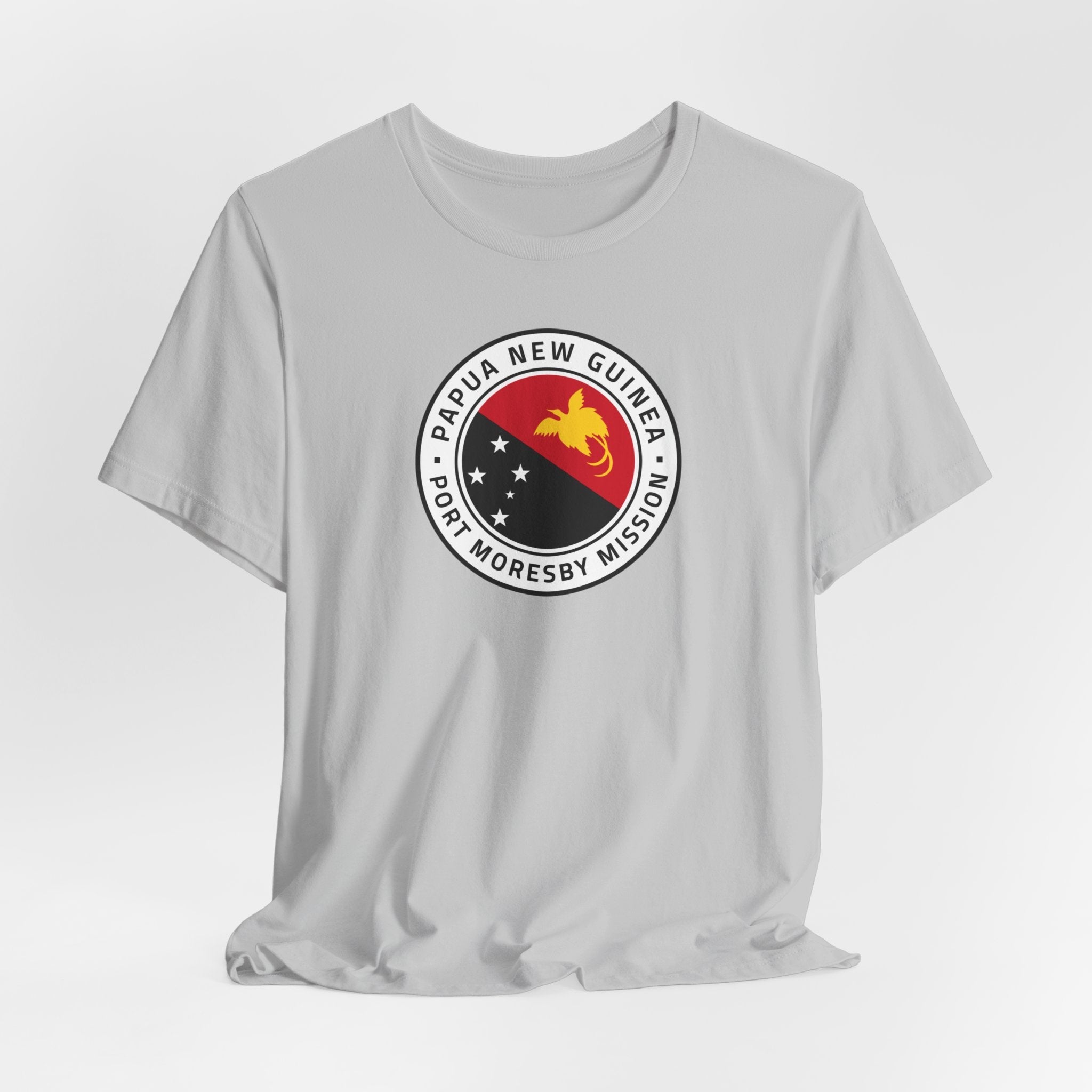 Papua New Guinea Port Moresby Mission Flag Logo (White Border) T-shirt - Mission Wishlist - LDS Missionary Gift Store