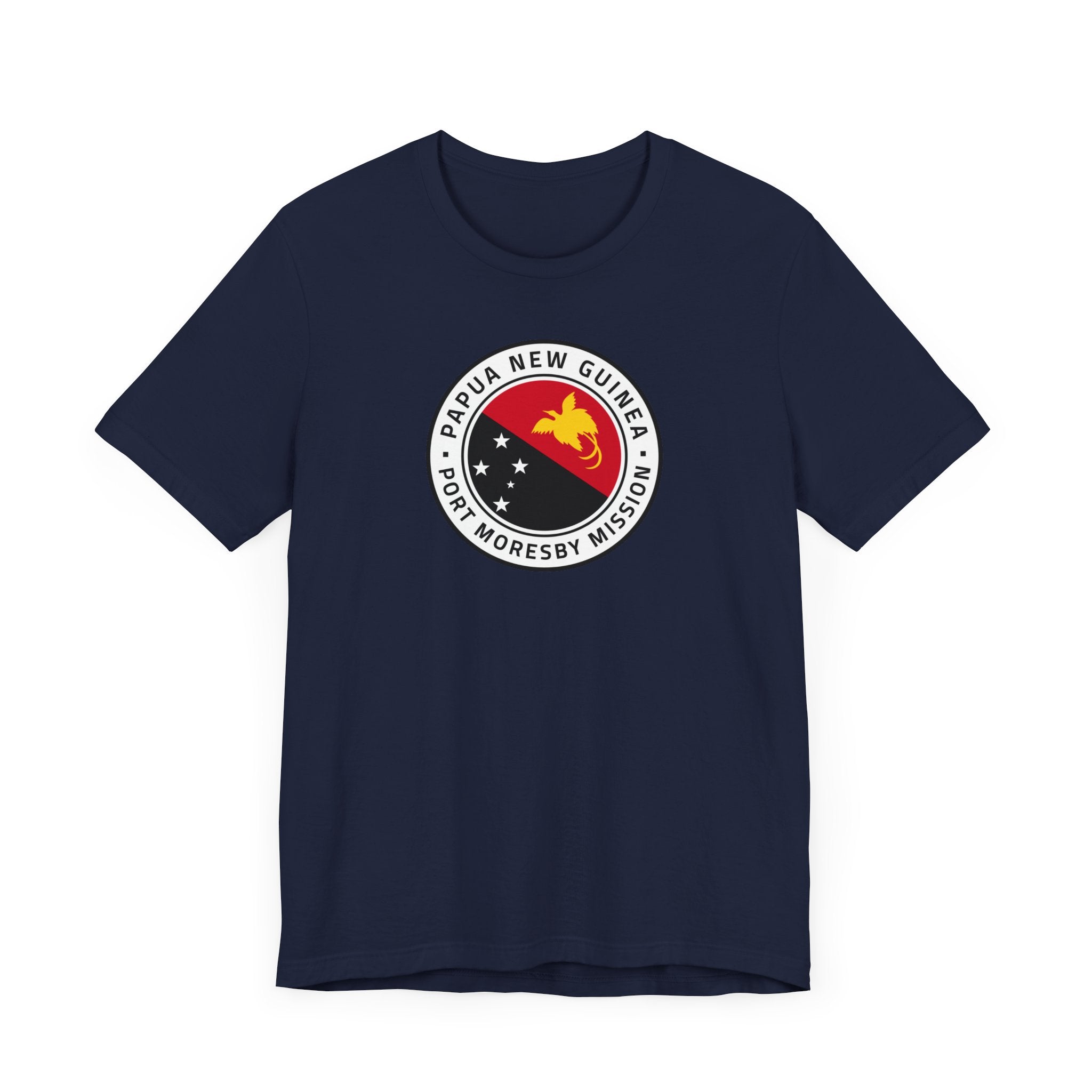 Papua New Guinea Port Moresby Mission Flag Logo (White Border) T-shirt - Mission Wishlist - LDS Missionary Gift Store